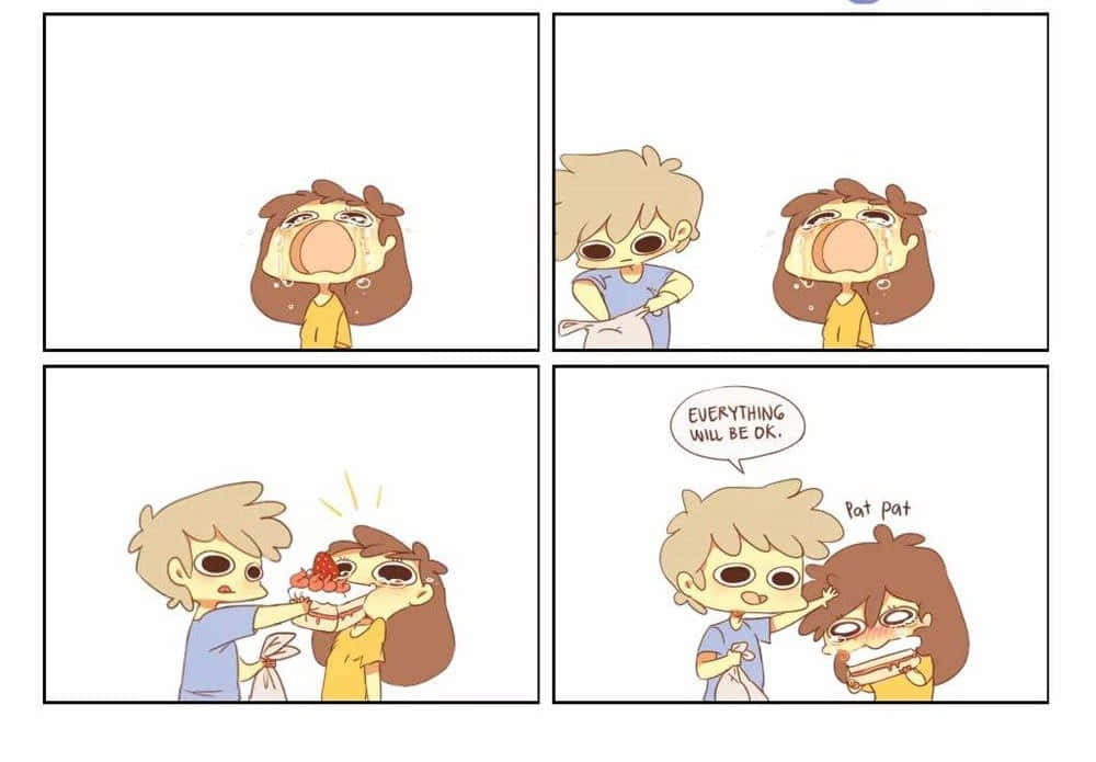 food memes, four-panel comic, distressed girl, SD Desktop Wallpaper