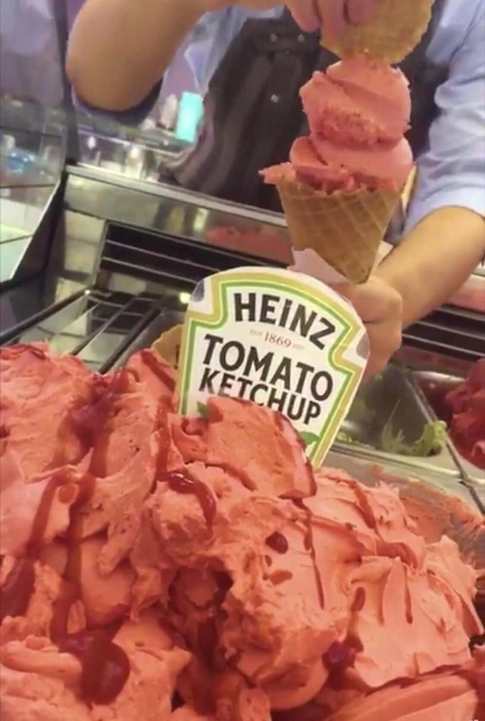 waffle cone, pink tomato ketchup ice cream, cookie, HD Phone Wallpaper