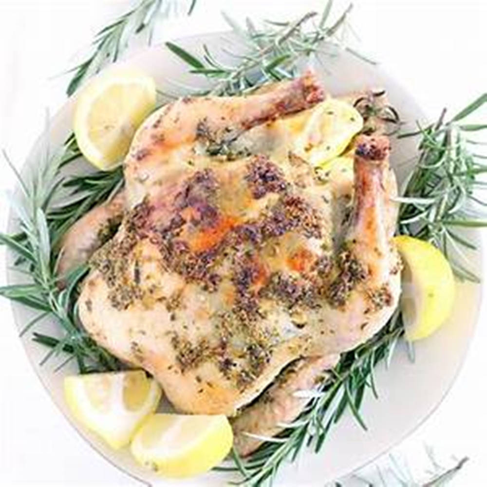 rosemary, lemon, whole roast chicken, SD Desktop Wallpaper