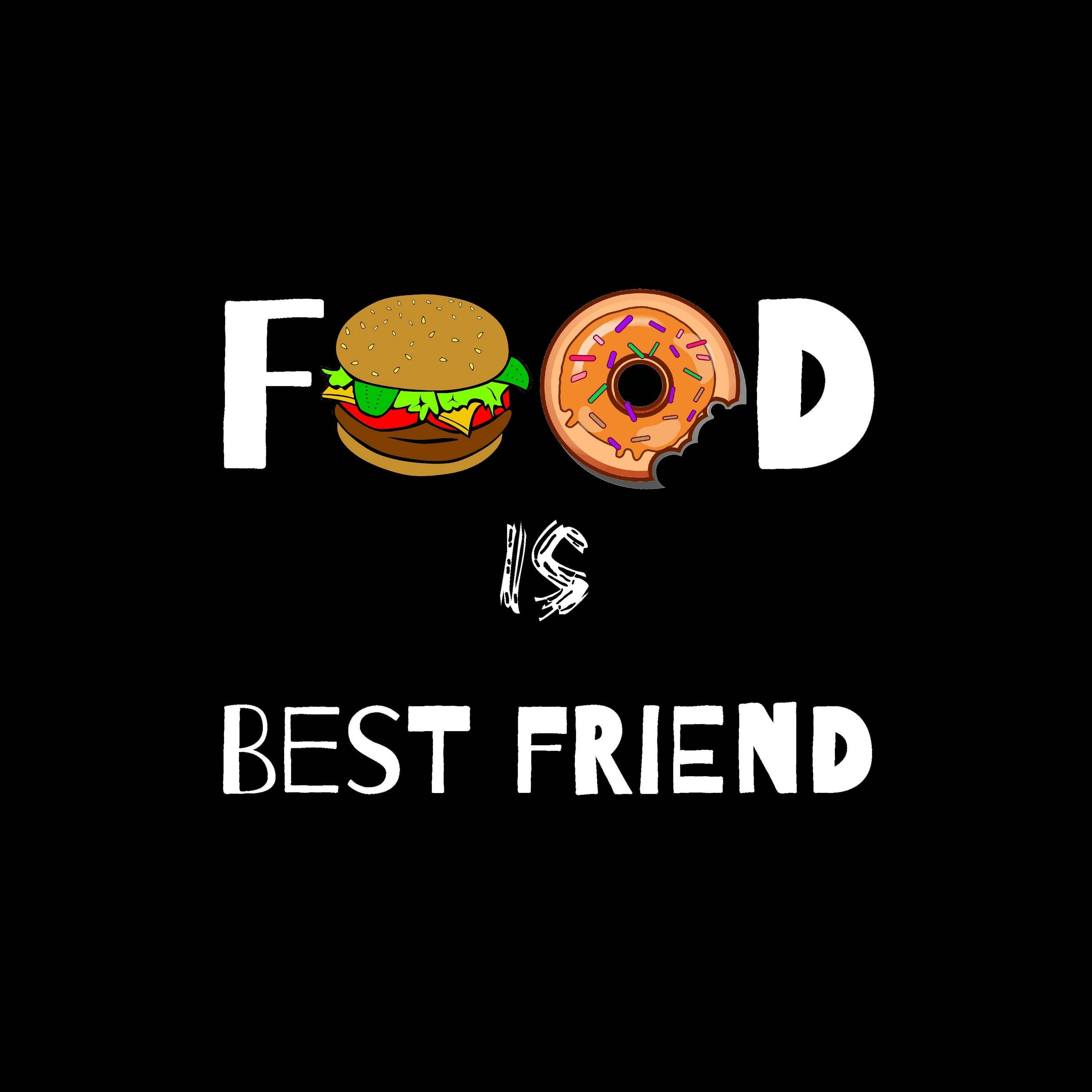 FOOD IS BEST FRIEND, burger, donut, 2K Desktop Wallpaper