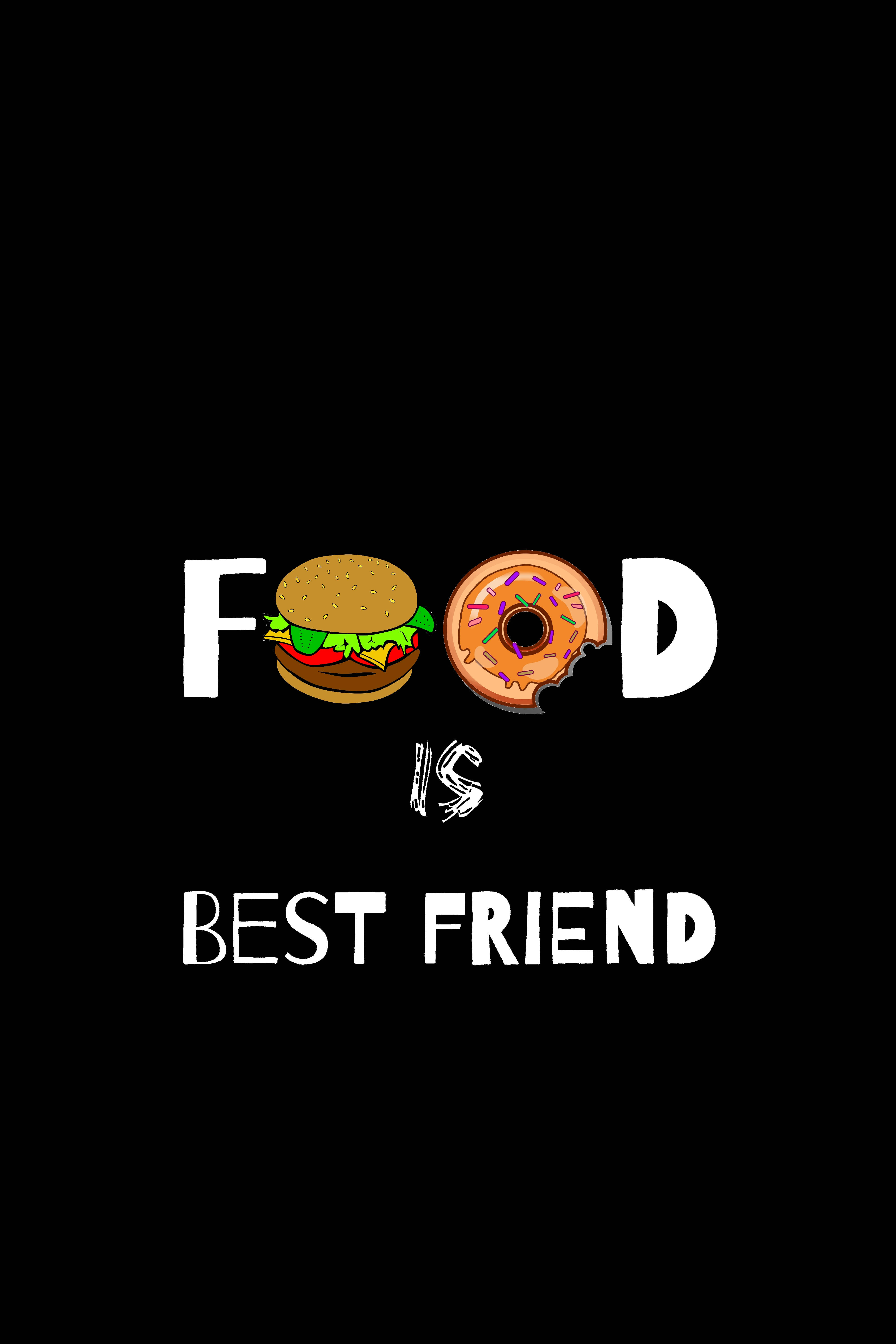 Food Quotes, black background, white text, 5K Phone Wallpaper