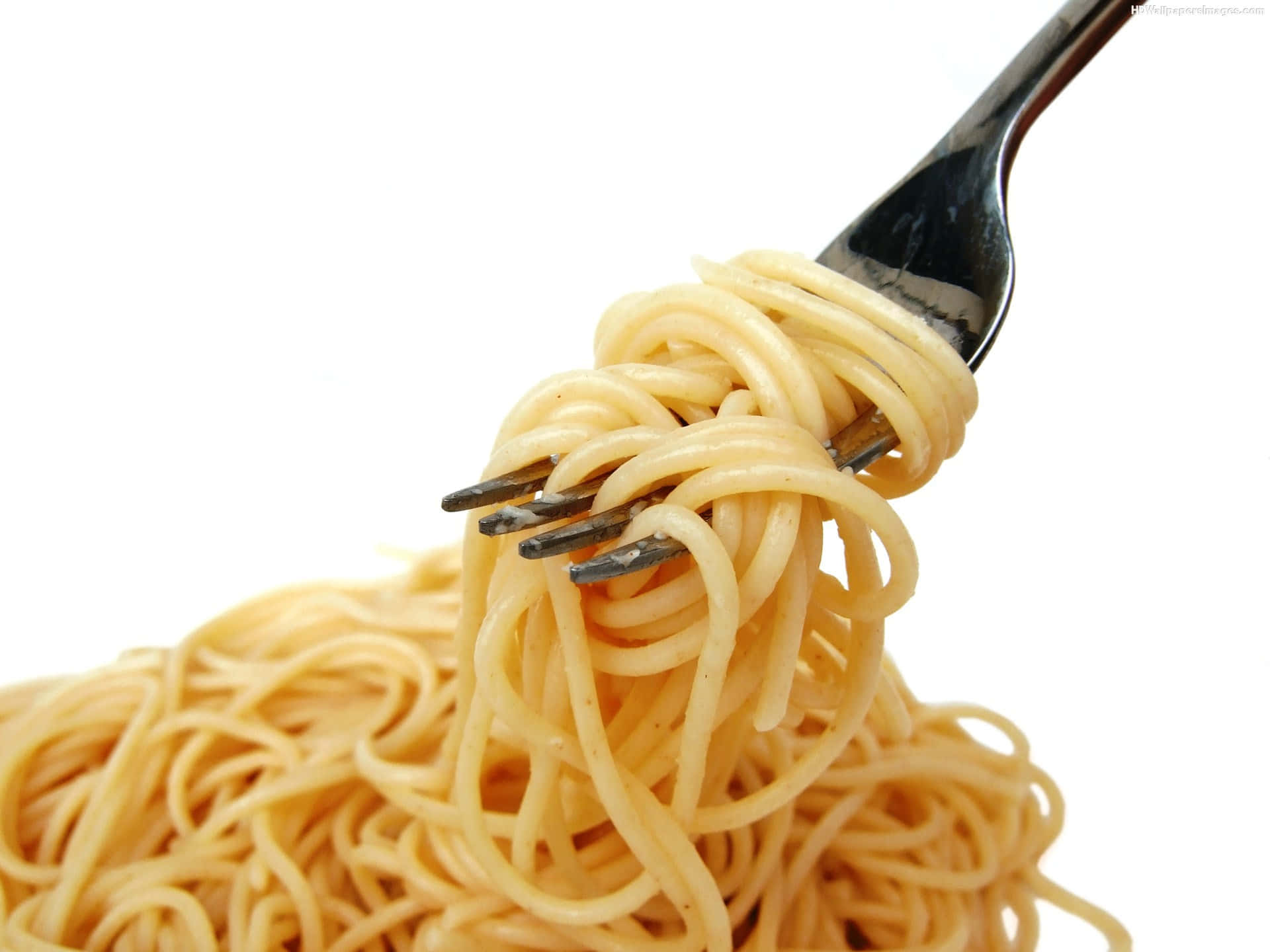 spaghetti, fork, golden, Full HD Desktop Wallpaper