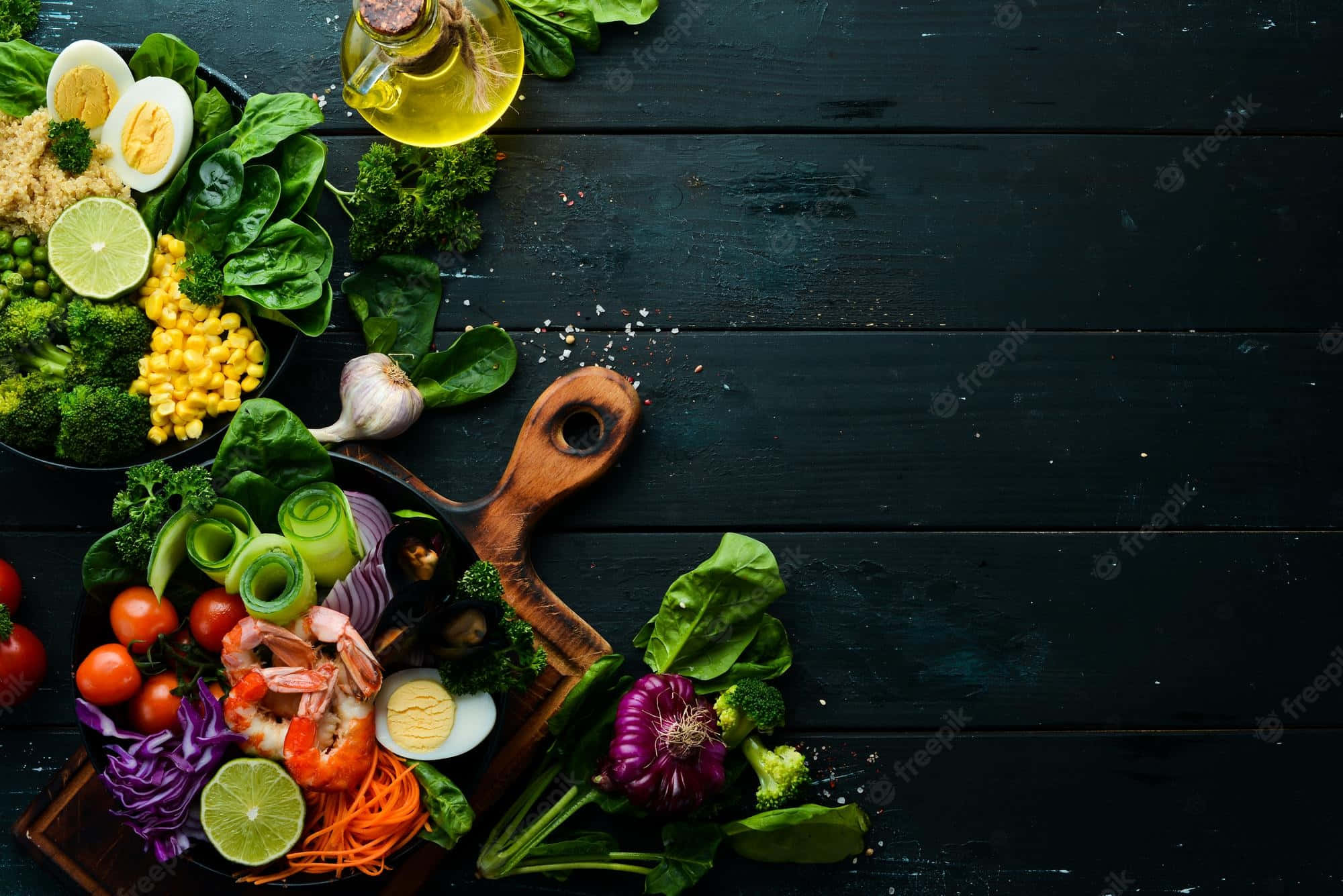 fresh vegetables, fruits, wooden table, Full HD Desktop Wallpaper