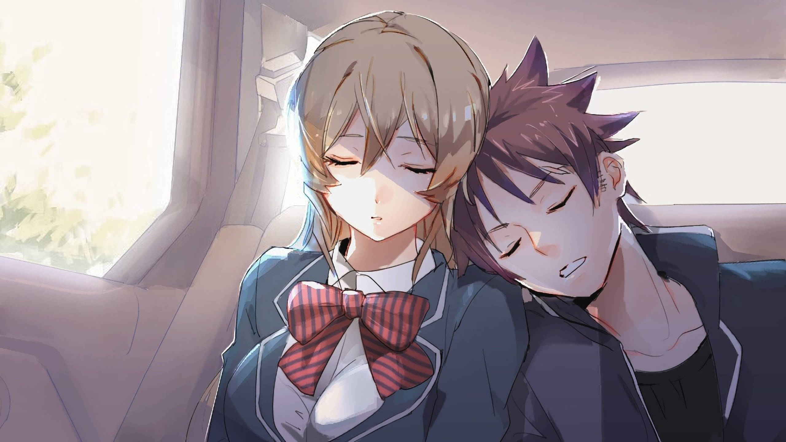Food Wars Shokugeki no Soma, anime teens, school uniforms, 2K Desktop Wallpaper