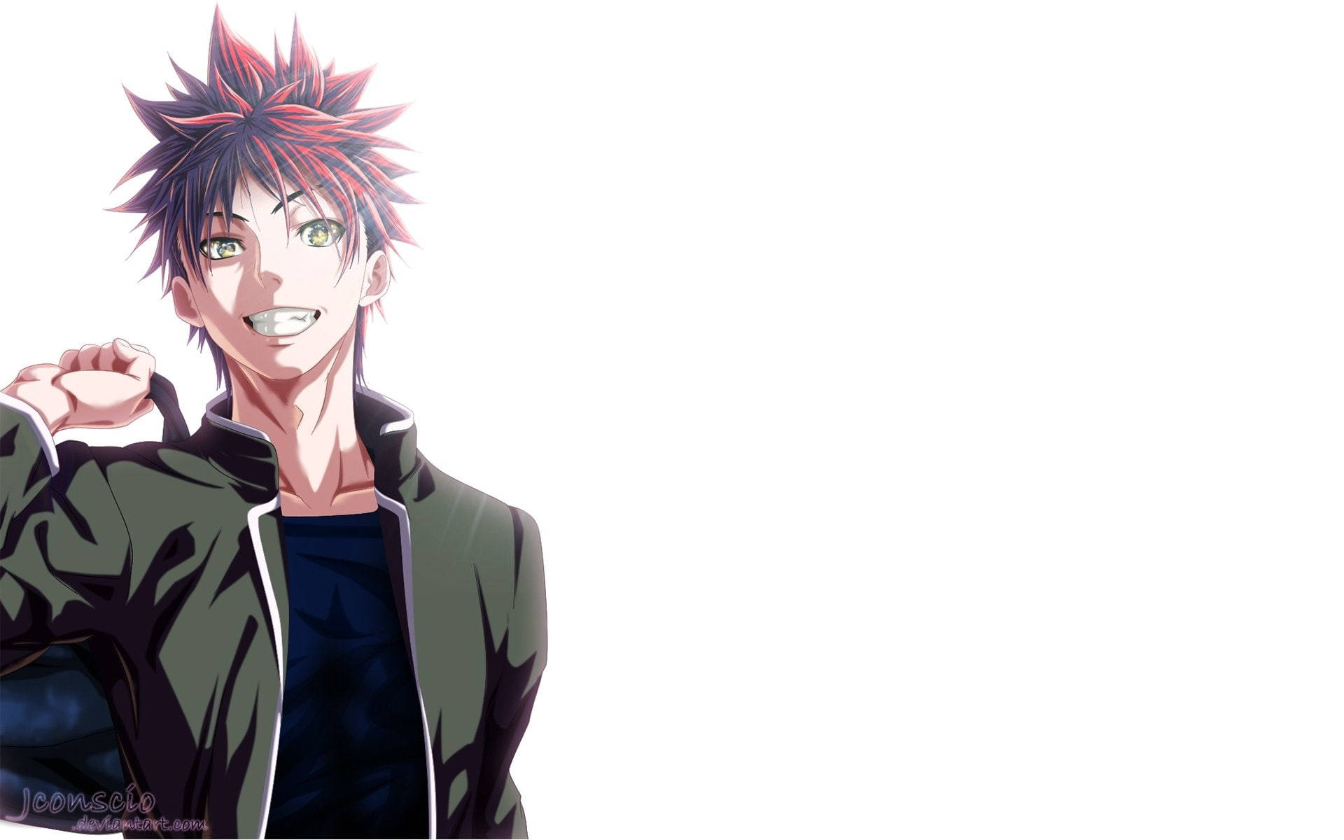 Soma, Shokugeki no Soma, spiky red and black hair, Full HD Desktop Wallpaper