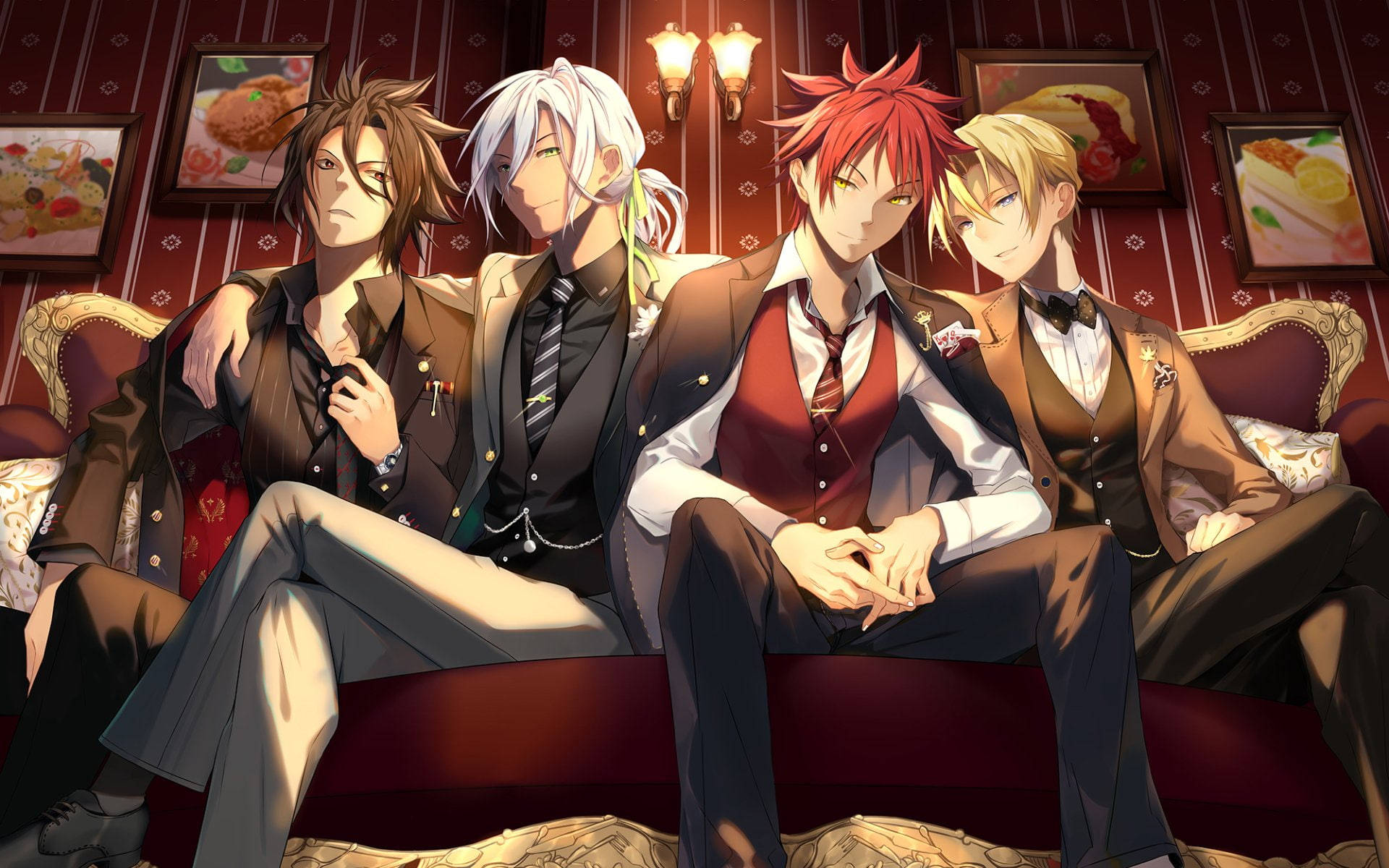 Food Wars Shokugeki no Soma, anime men, formal suits, Full HD Desktop Wallpaper