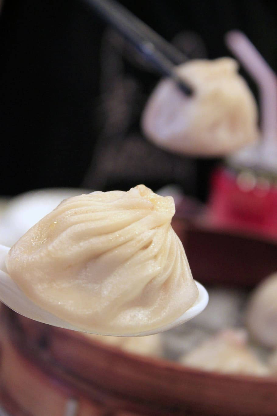 Pork Xiaolongbao Dumpling, steamed dumpling, glistening with broth, HD Phone Wallpaper