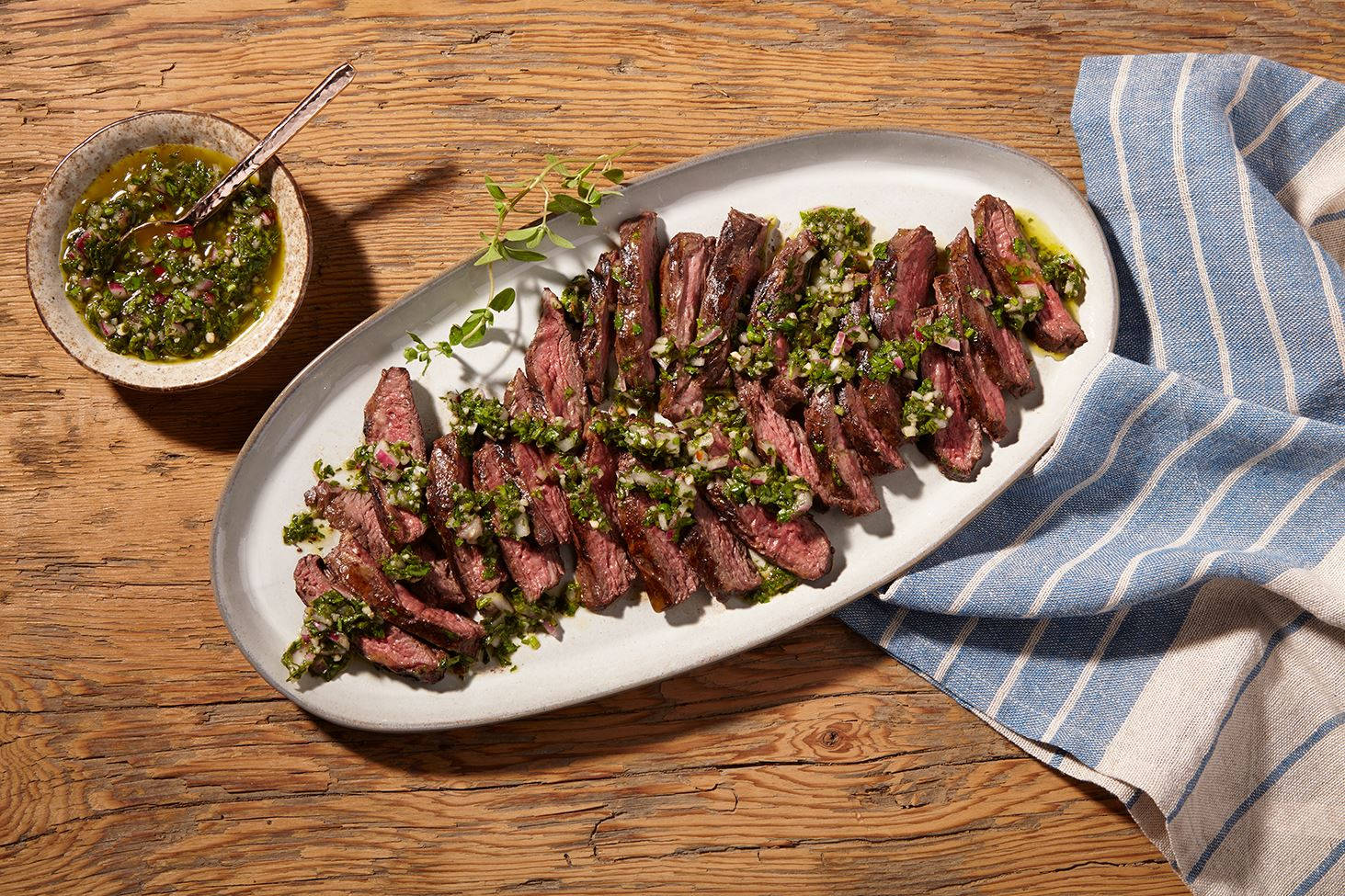 churrasco, chimichurri sauce, medium-rare steak, HD Desktop Wallpaper