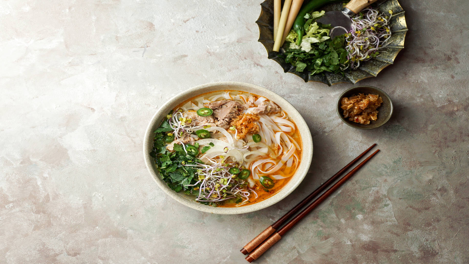 pho, flat rice noodles, Vietnamese pho, Full HD Desktop Wallpaper