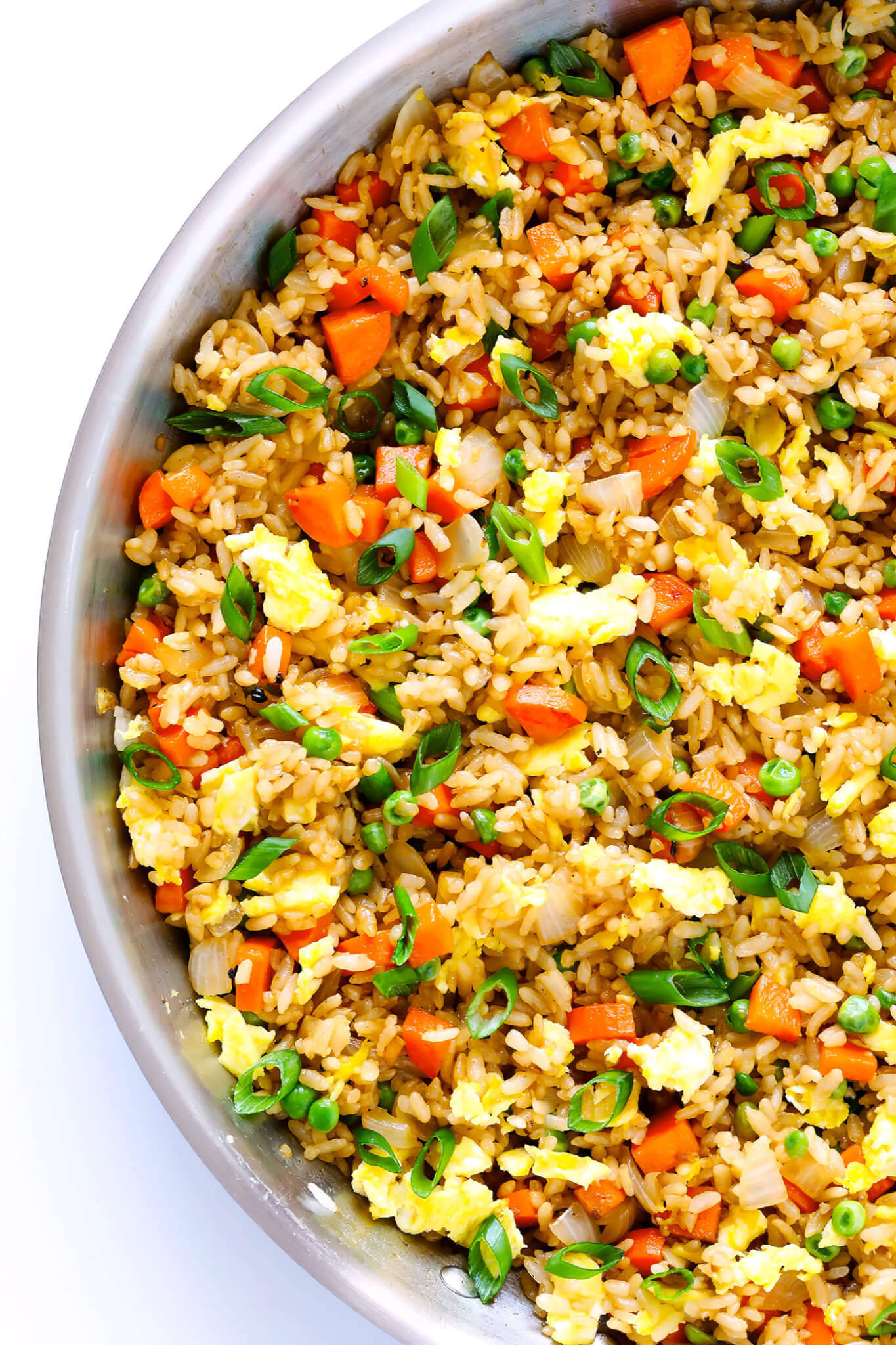 fried rice, carrots, peas, Full HD Phone Wallpaper
