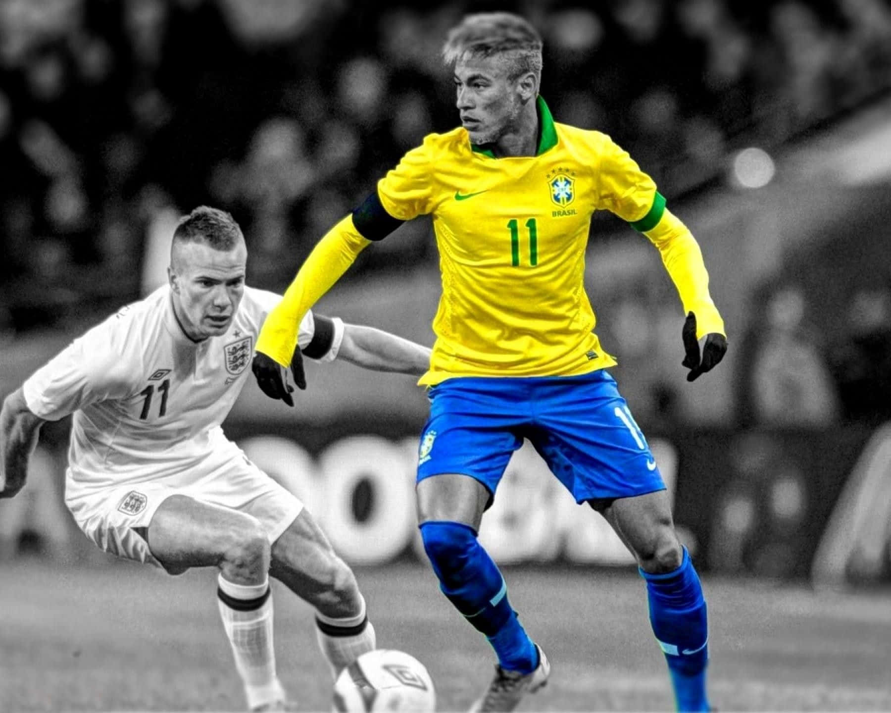 Football Galaxy, Brazilian soccer player, yellow jersey, HD Desktop Wallpaper