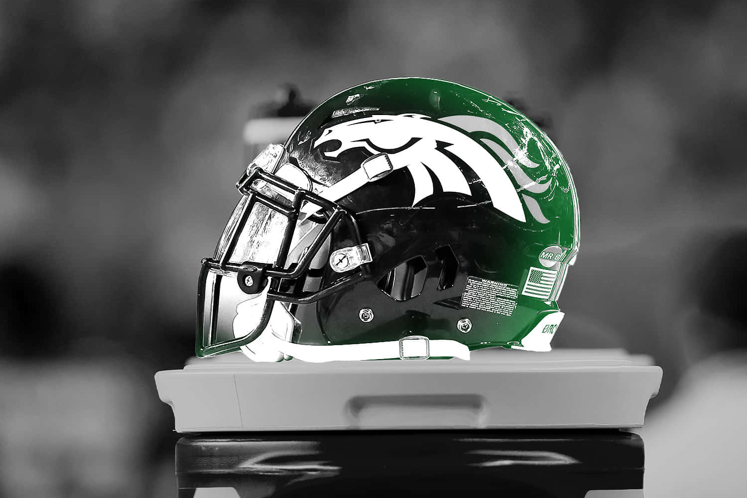glossy green football helmet, white eagle logo, bench, HD Desktop Wallpaper