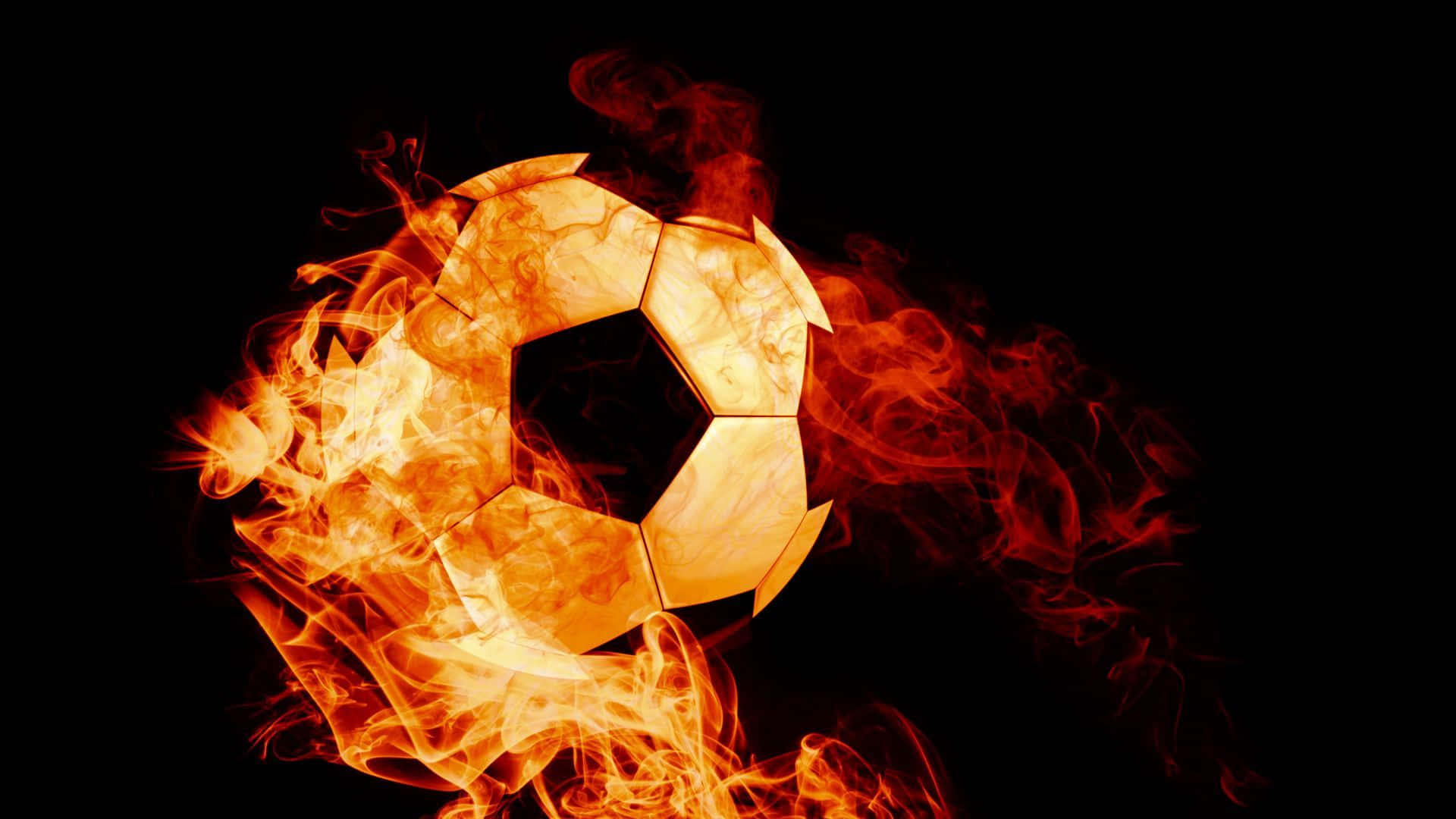 Football On Fire, 1920 x 1080, vibrant orange flames, Full HD Desktop Wallpaper
