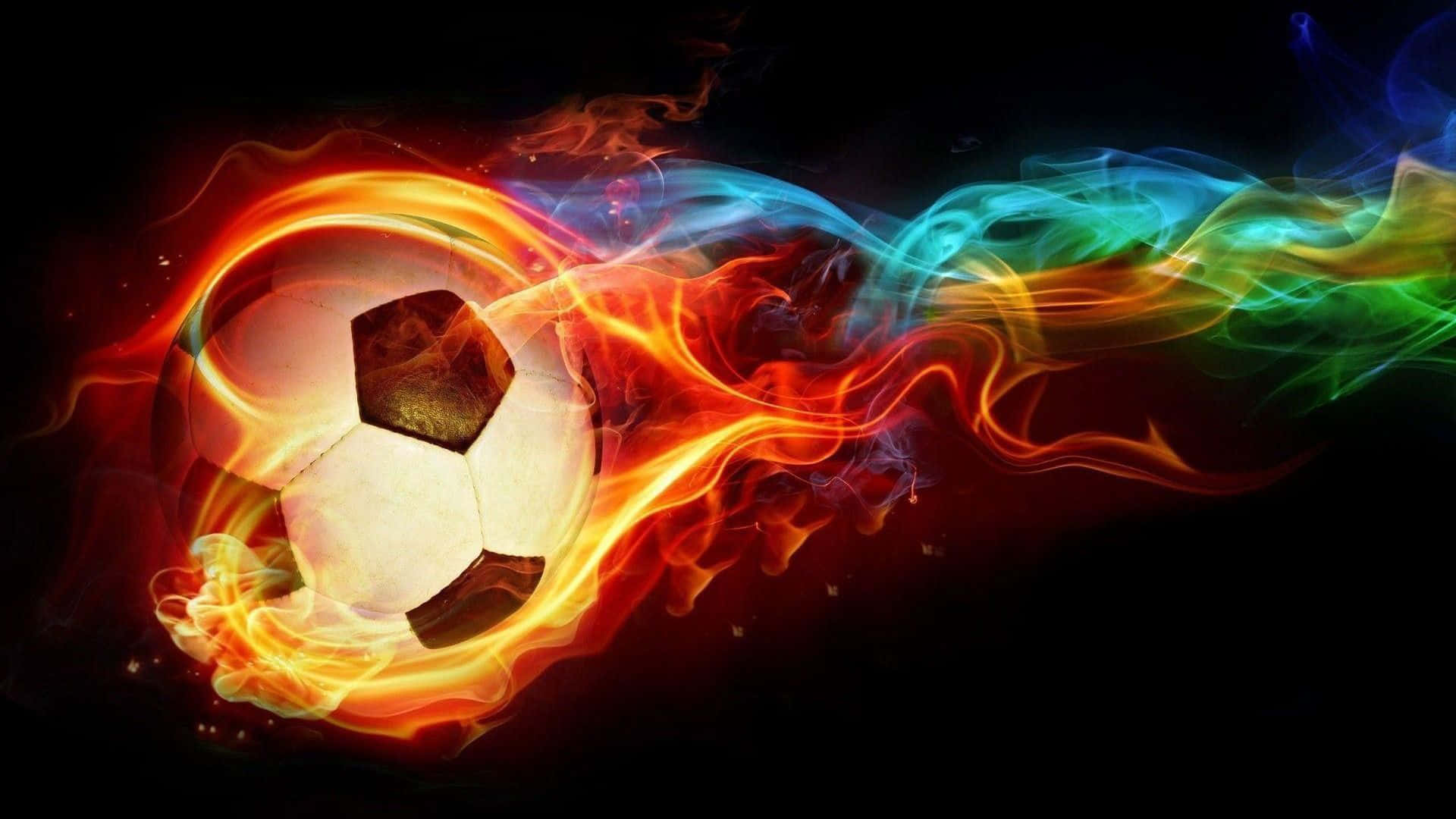 Football On Fire, 1920 x 1080, vibrant fiery, Full HD Desktop Wallpaper