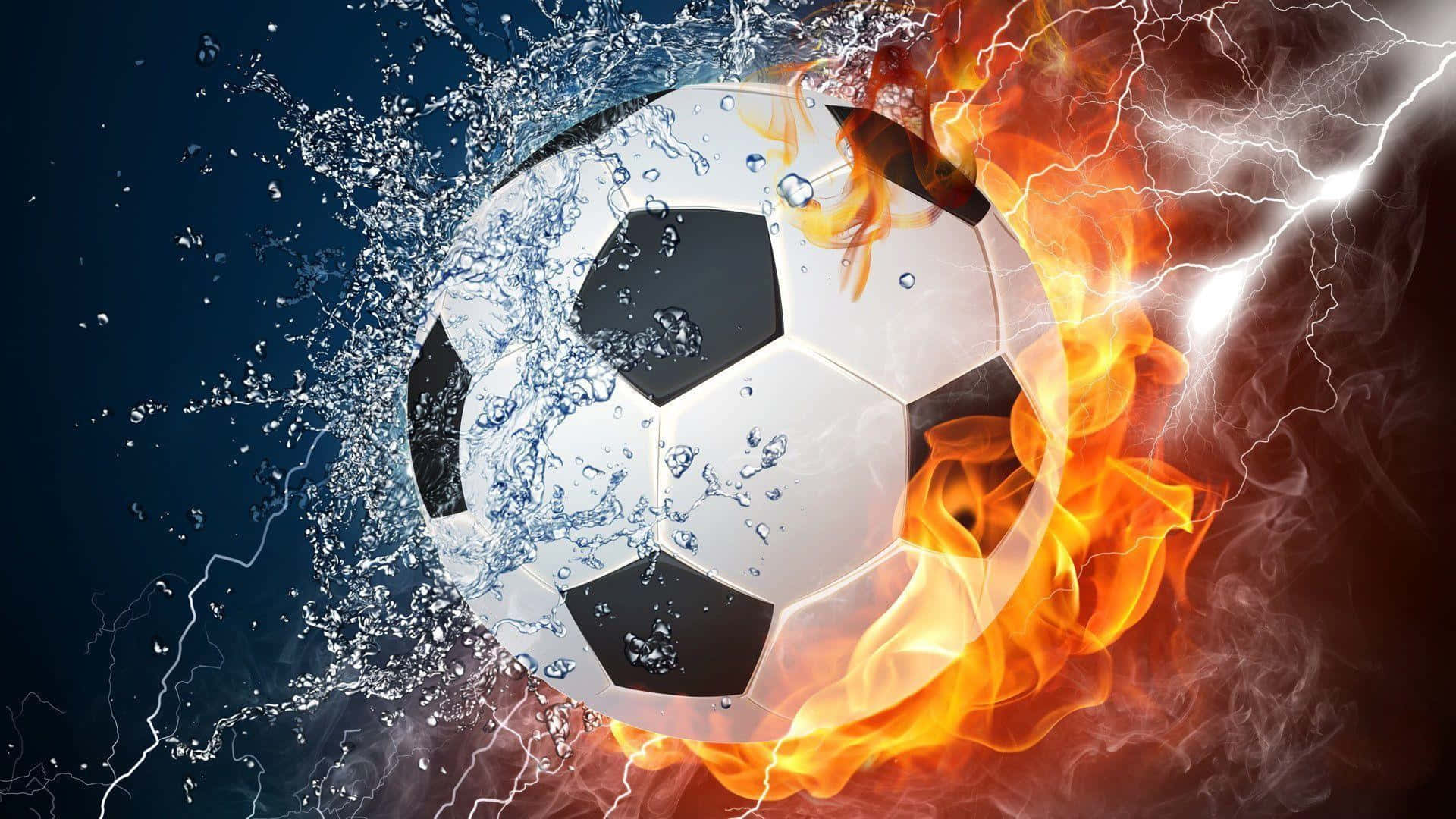 Football On Fire, soccer ball, fire, Full HD Desktop Wallpaper