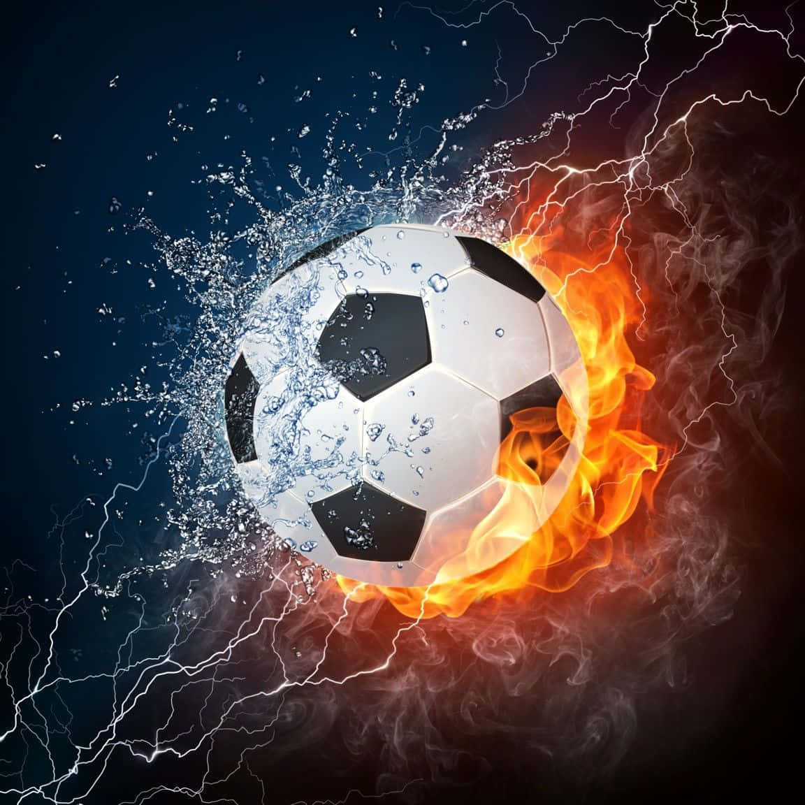 Football On Fire, soccer ball, fire, SD Desktop Wallpaper
