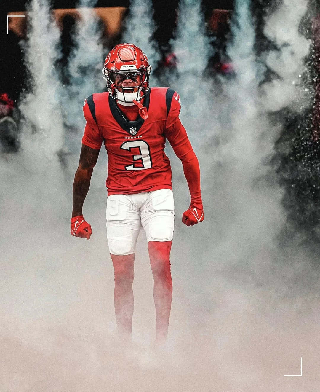 football player, red jersey number 3, smoke, HD Phone Wallpaper