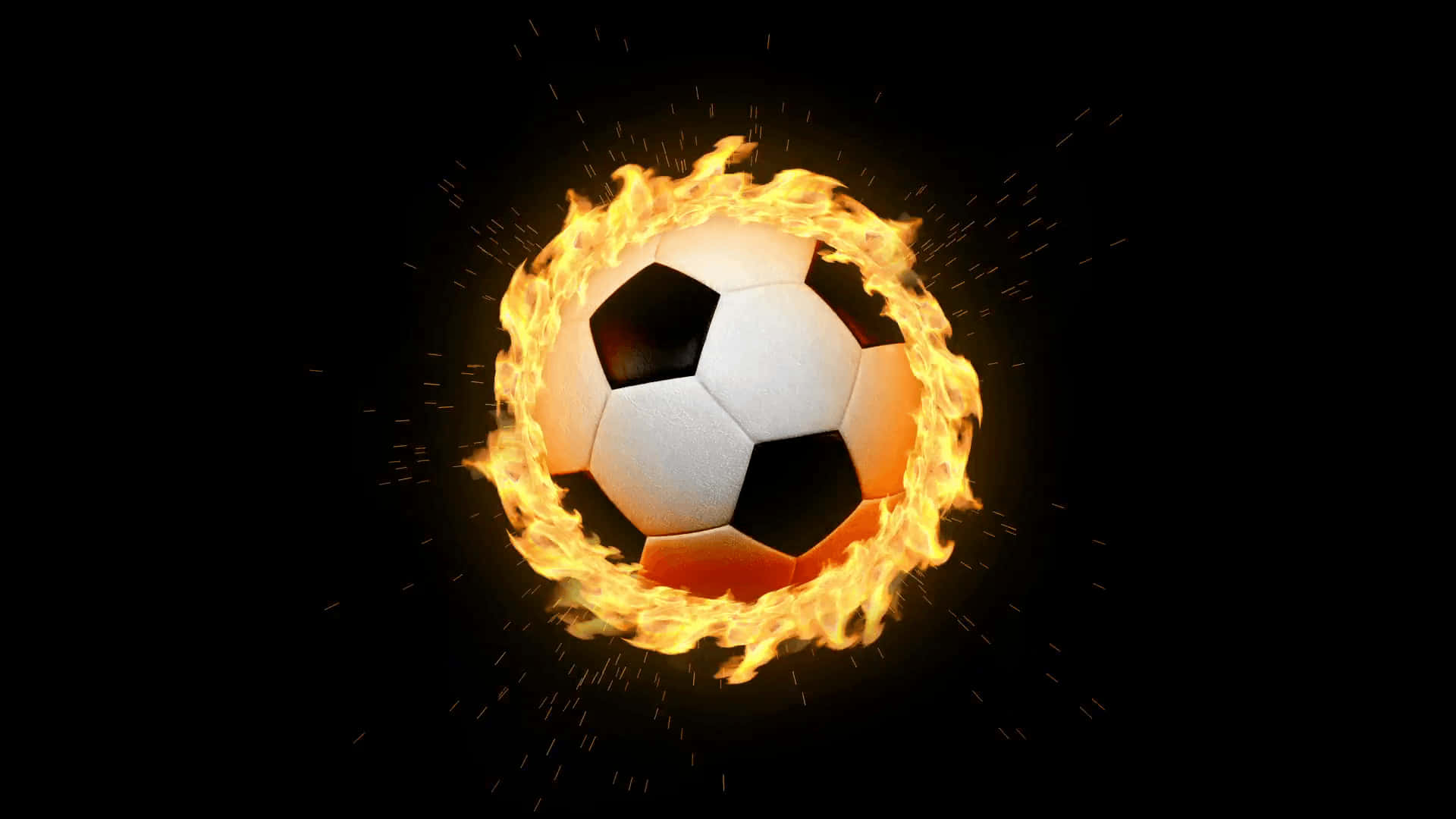 Football On Fire, 1920 x 1080, vibrant flames, Full HD Desktop Wallpaper