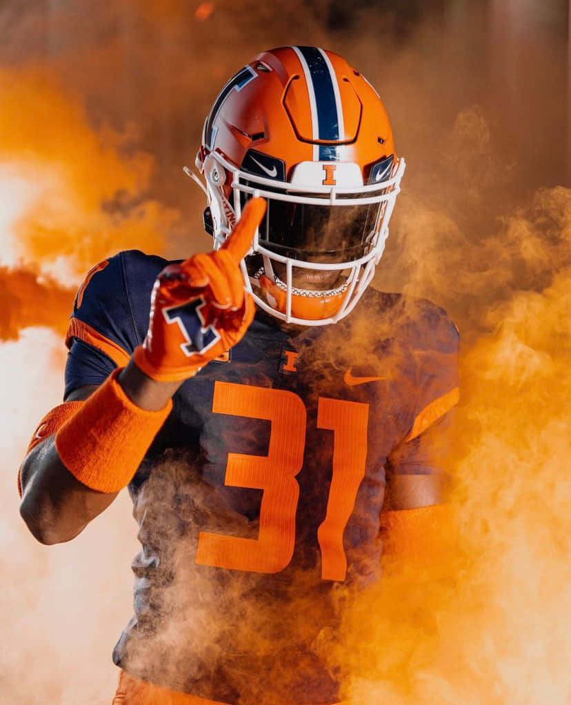football player, number 31, orange and blue gear, SD Phone Wallpaper
