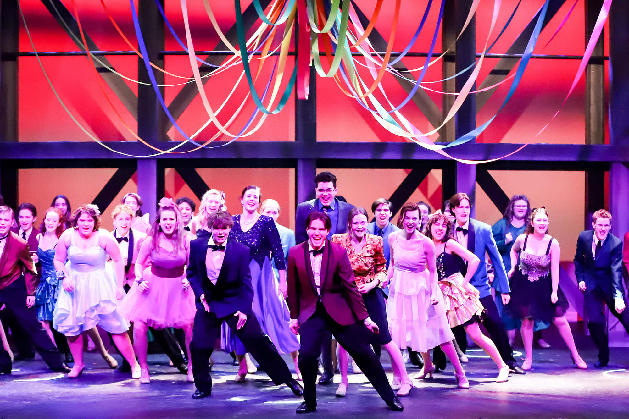 Footloose, finale dance performance, rainbow streamers, Full HD Desktop Wallpaper