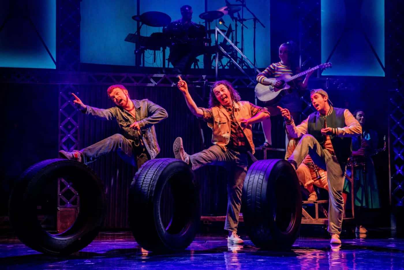 Footloose, musical performance, giant tires, HD Desktop Wallpaper