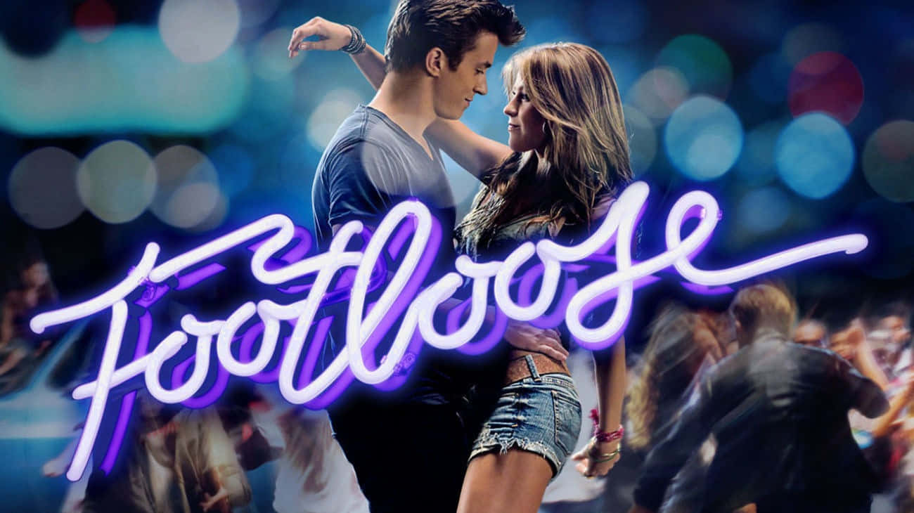 Footloose, neon sign, vibrant blue lights, HD Desktop Wallpaper