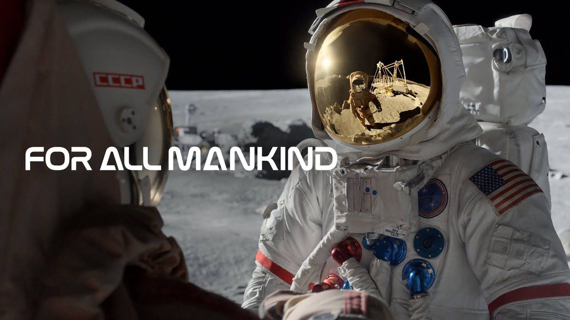 For All Mankind, moon, white suits, Full HD Desktop Wallpaper