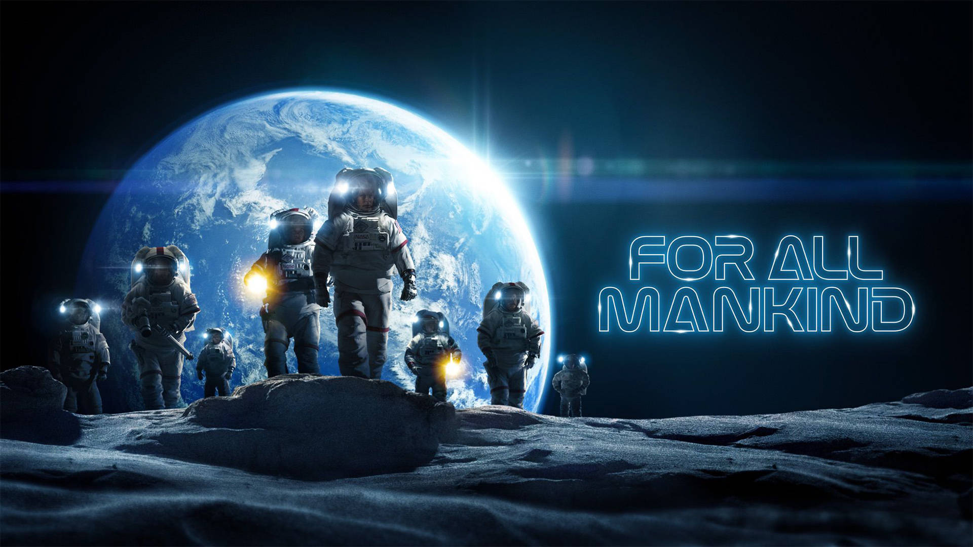 For All Mankind, moon, Earth, Full HD Desktop Wallpaper