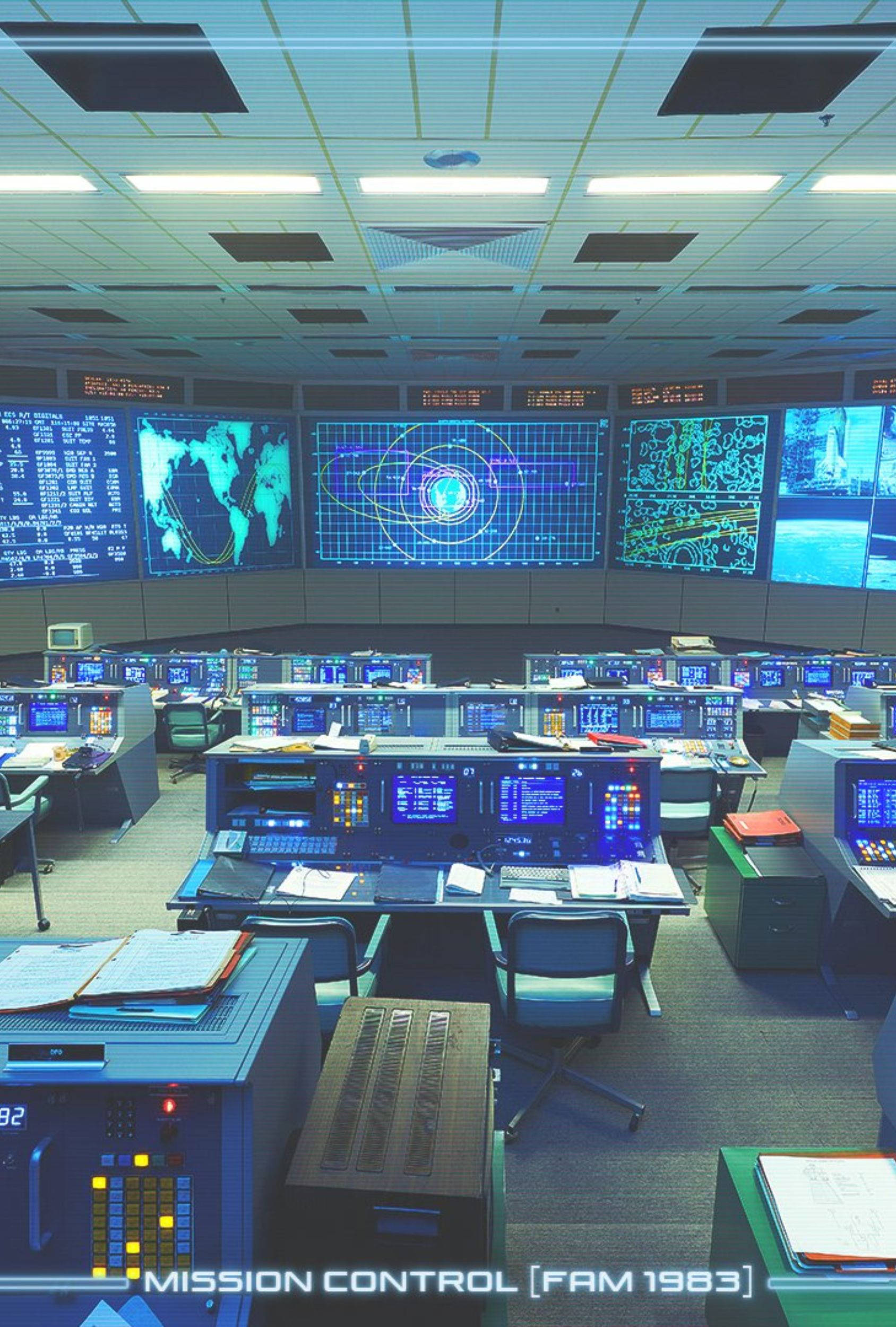 For All Mankind, 1983, mission control, Full HD Phone Wallpaper