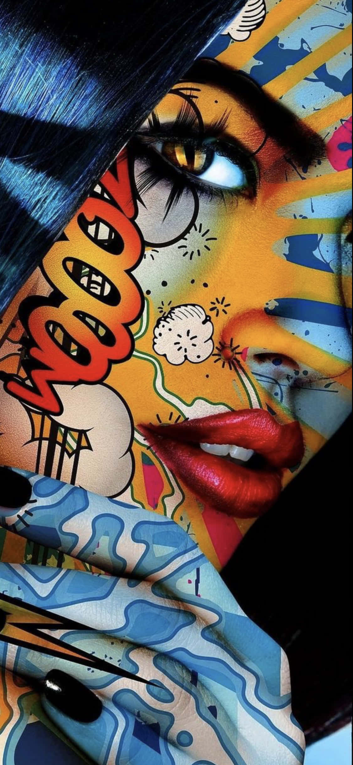comic book style, vibrant, bold colors, Full HD Phone Wallpaper