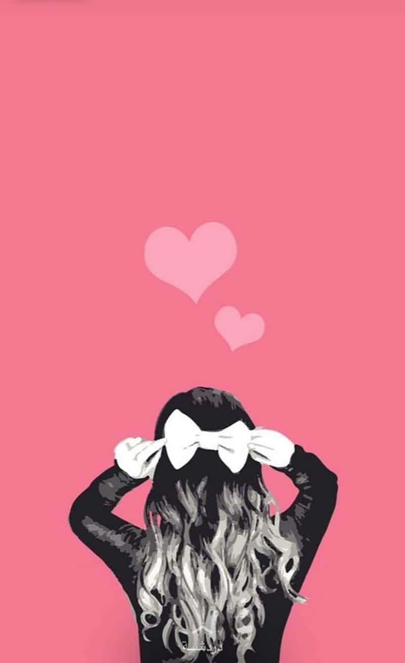 pink phone aesthetic, girl, long hair, HD Phone Wallpaper