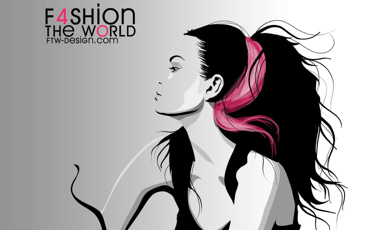 Fashion World For Girls, black hair, vibrant pink streaks, HD Desktop Wallpaper