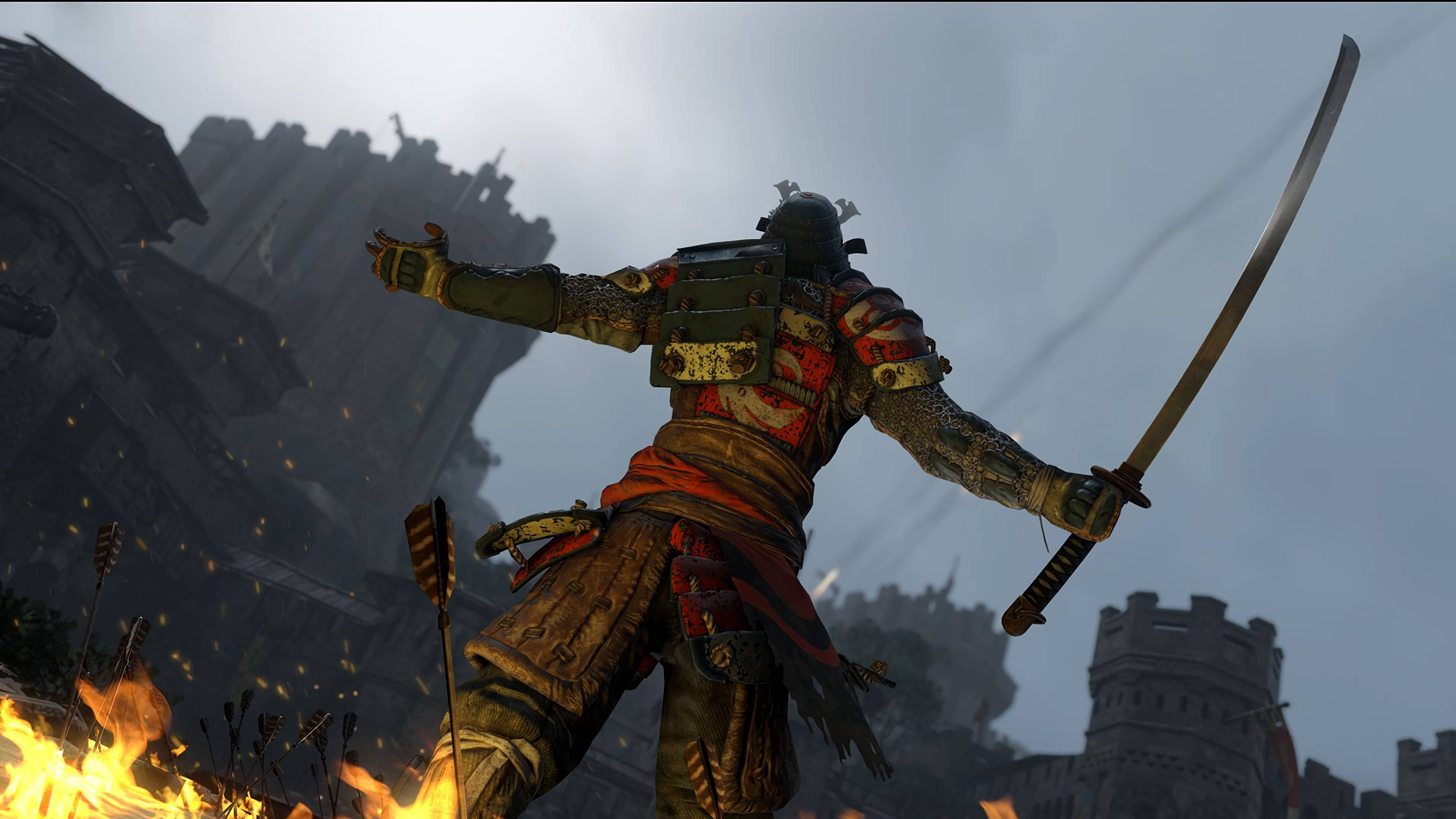 For Honor 4K, samurai katana, stormy sky, 4K Desktop Wallpaper
