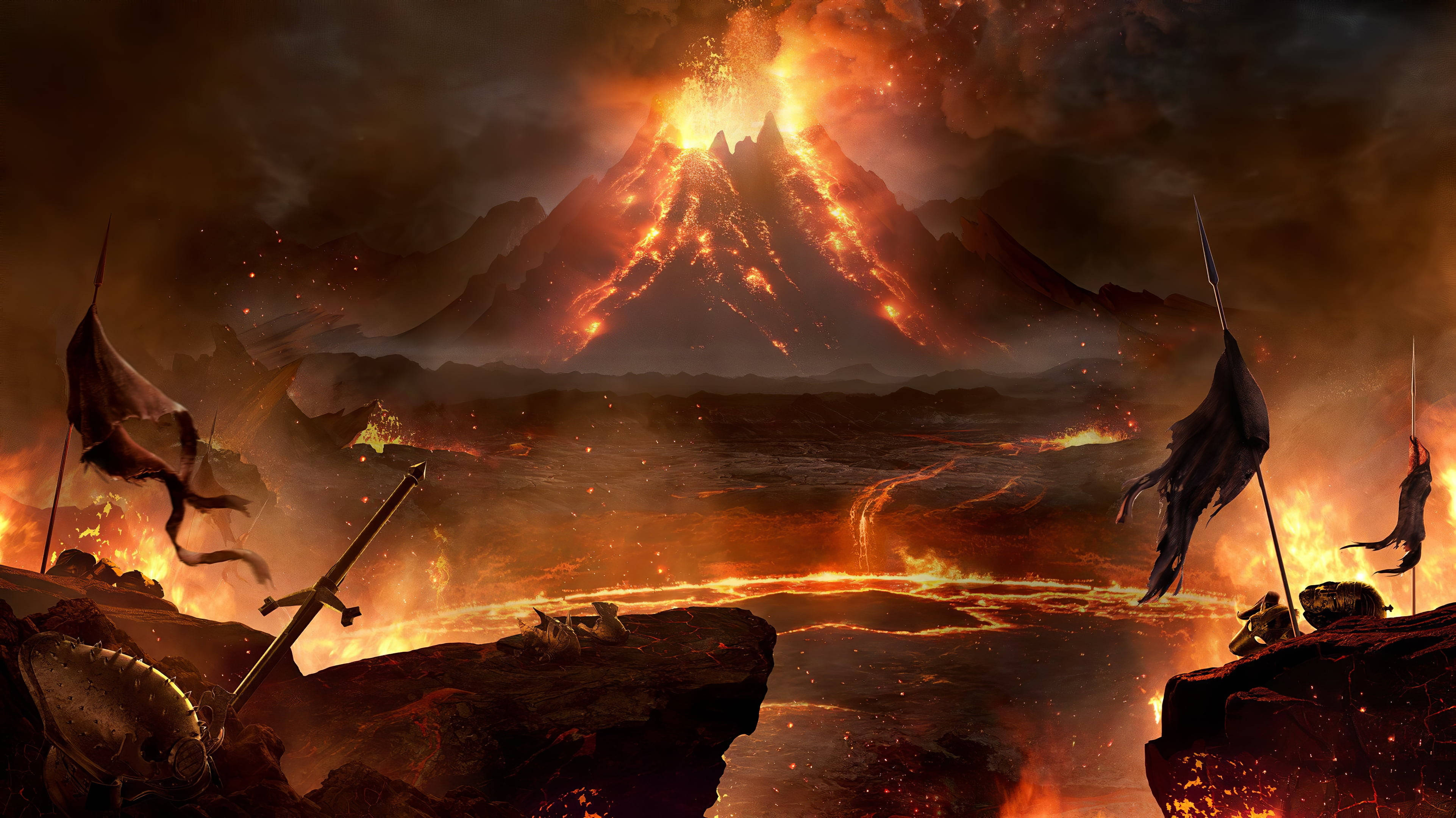 For Honor, 4L Mount Ignis, volcano, 4K Desktop Wallpaper