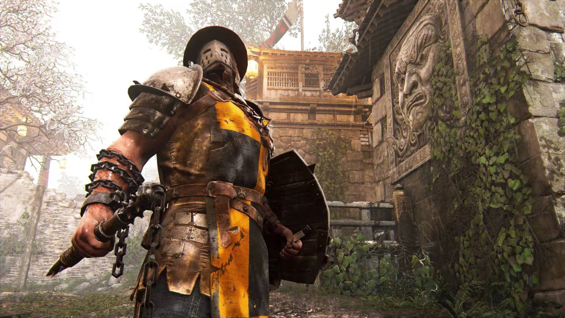 For Honor Conqueror, yellow and black armor, heavily armored warrior, Full HD Desktop Wallpaper