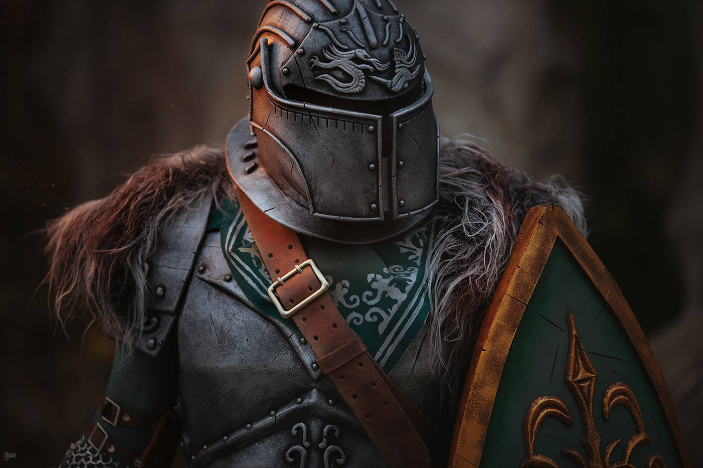 For Honor, Conqueror, dragon motif helmet, HD Desktop Wallpaper
