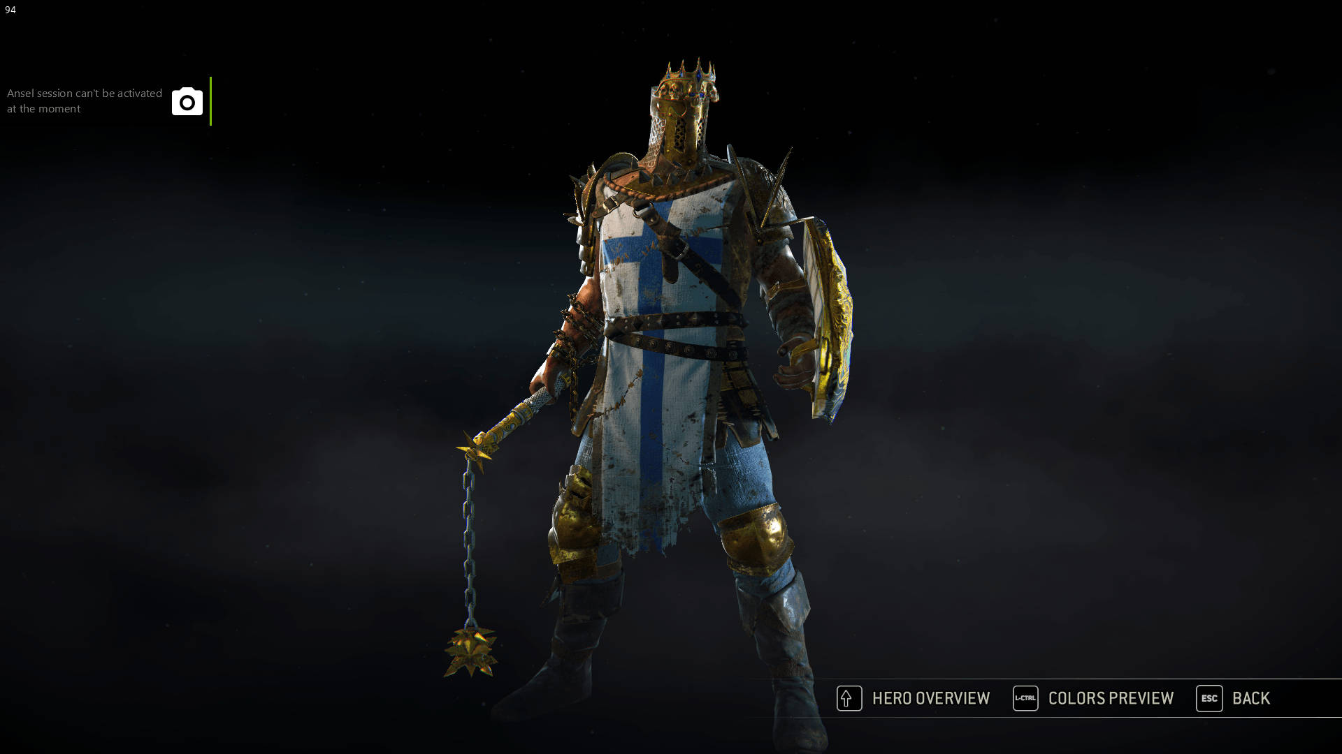 For Honor Conqueror, blue and gold armor, spiked mace, Full HD Desktop Wallpaper