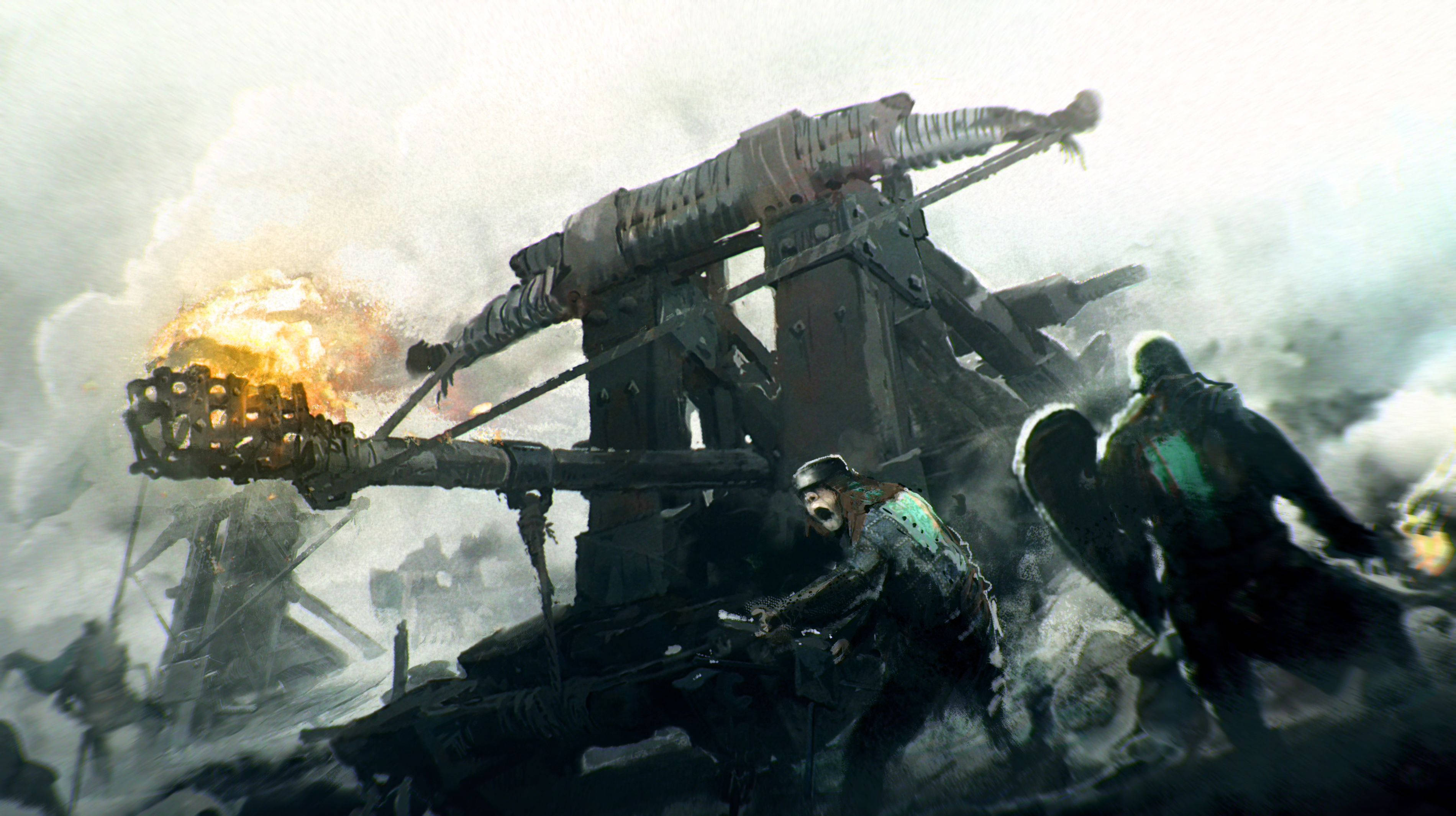 For Honor Game, flaming catapult, massive siege engine, 2K Desktop Wallpaper