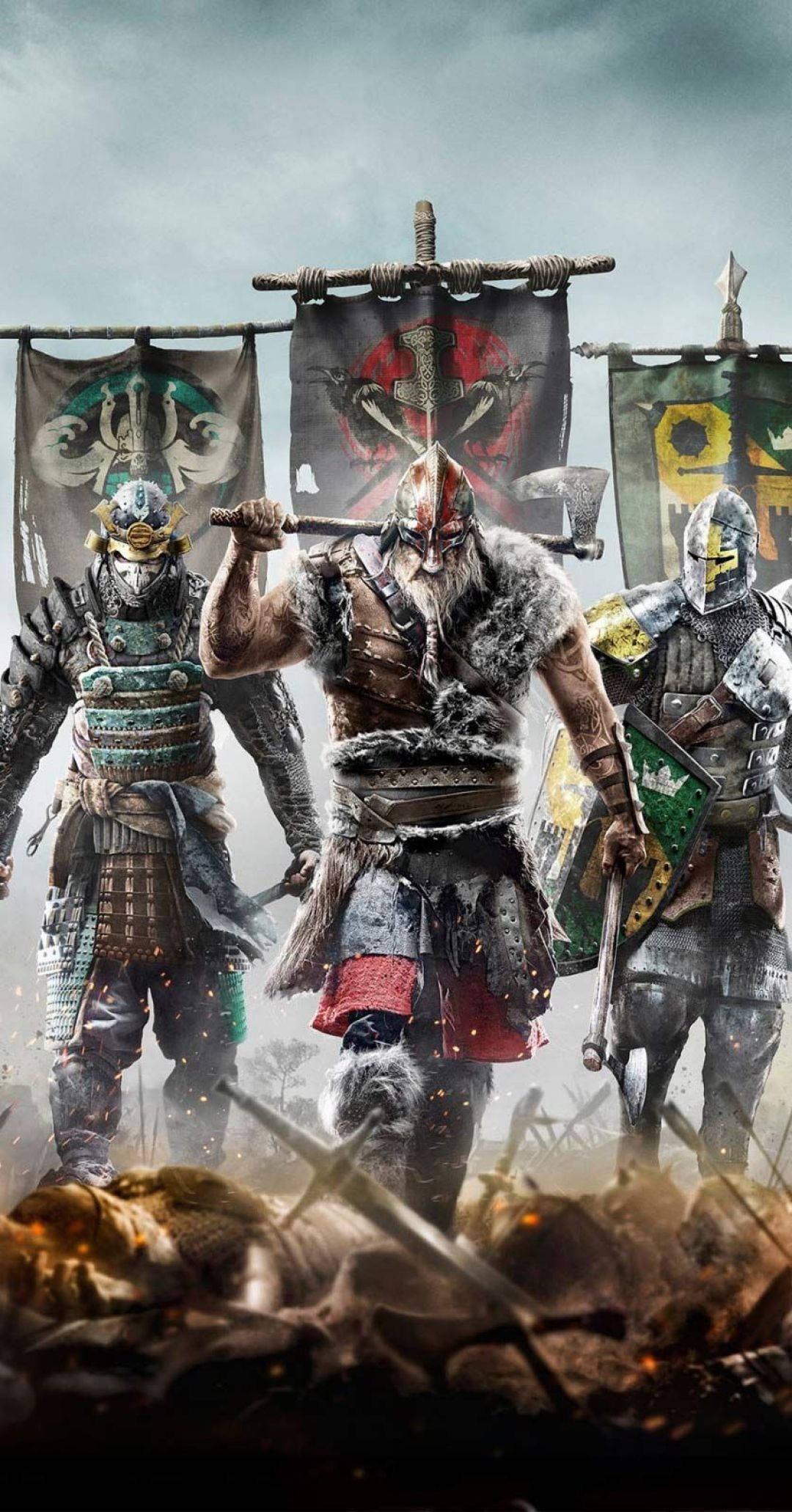 For Honor, armored warriors, shields, Full HD Phone Wallpaper