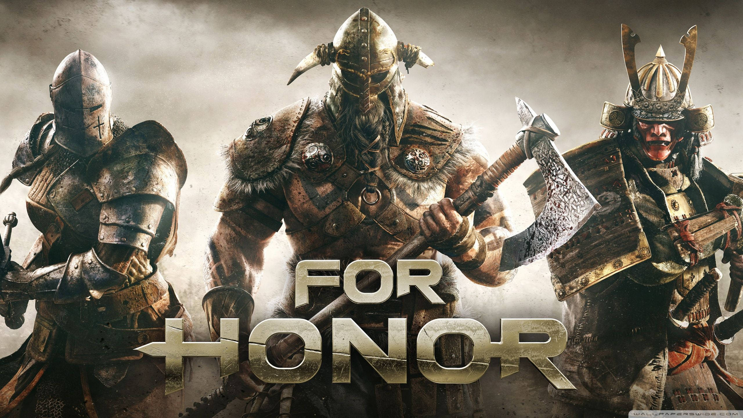 For Honor, stormy sky, armored warriors, 2K Desktop Wallpaper