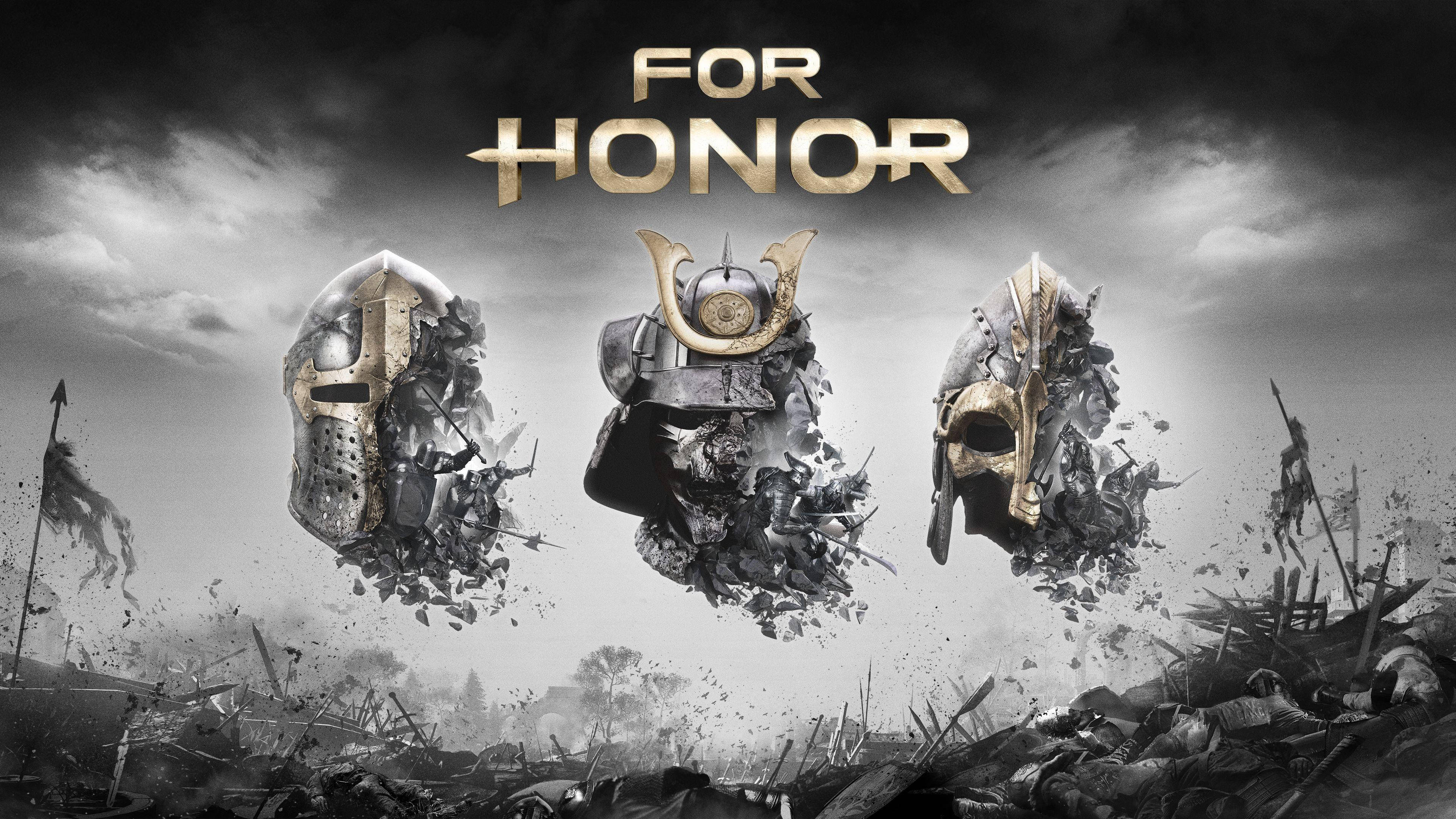 For Honor, warrior helmets, battlefield, 4K Desktop Wallpaper