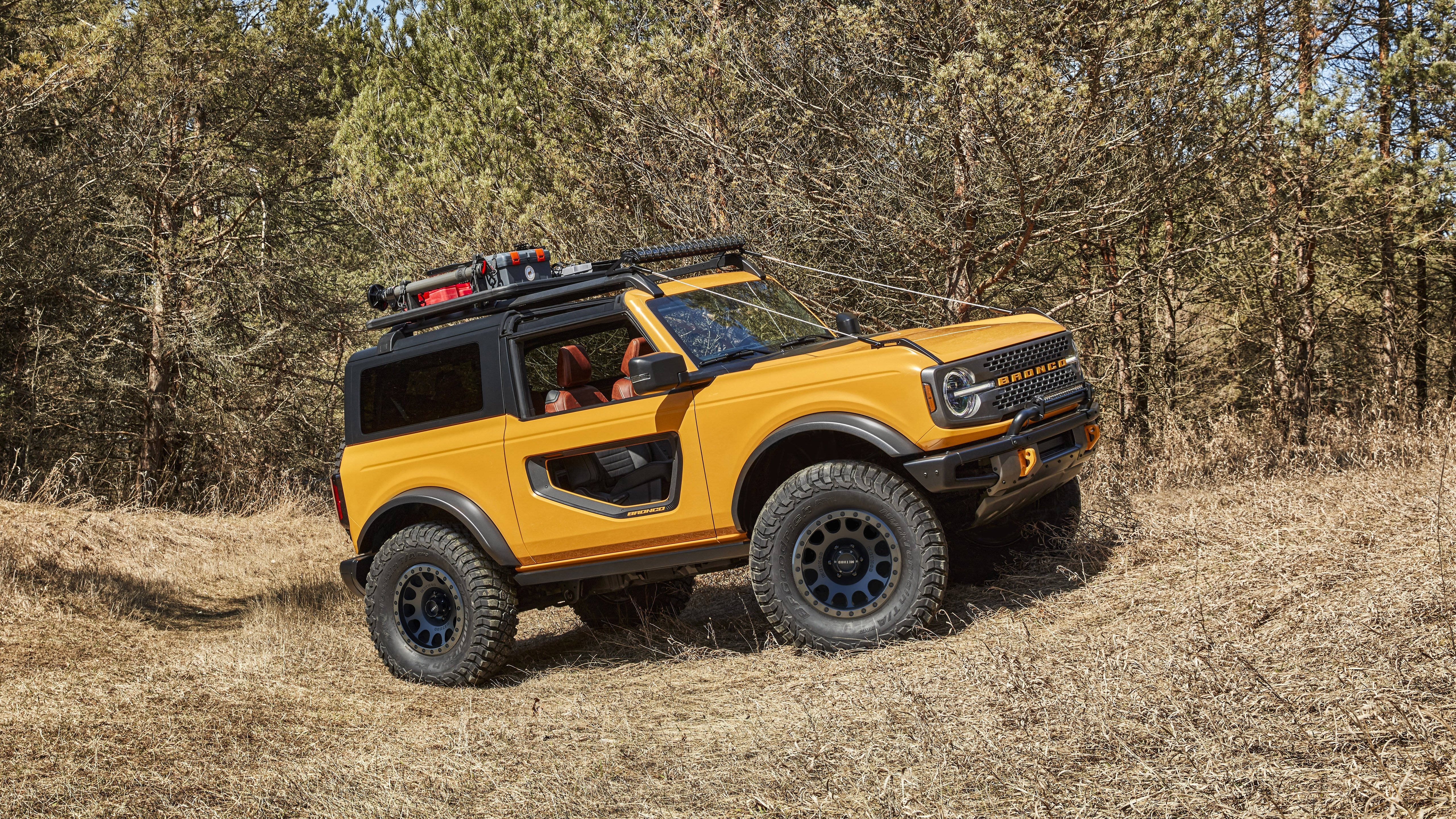 Ford Bronco, bright yellow, black trim, 5K Desktop Wallpaper