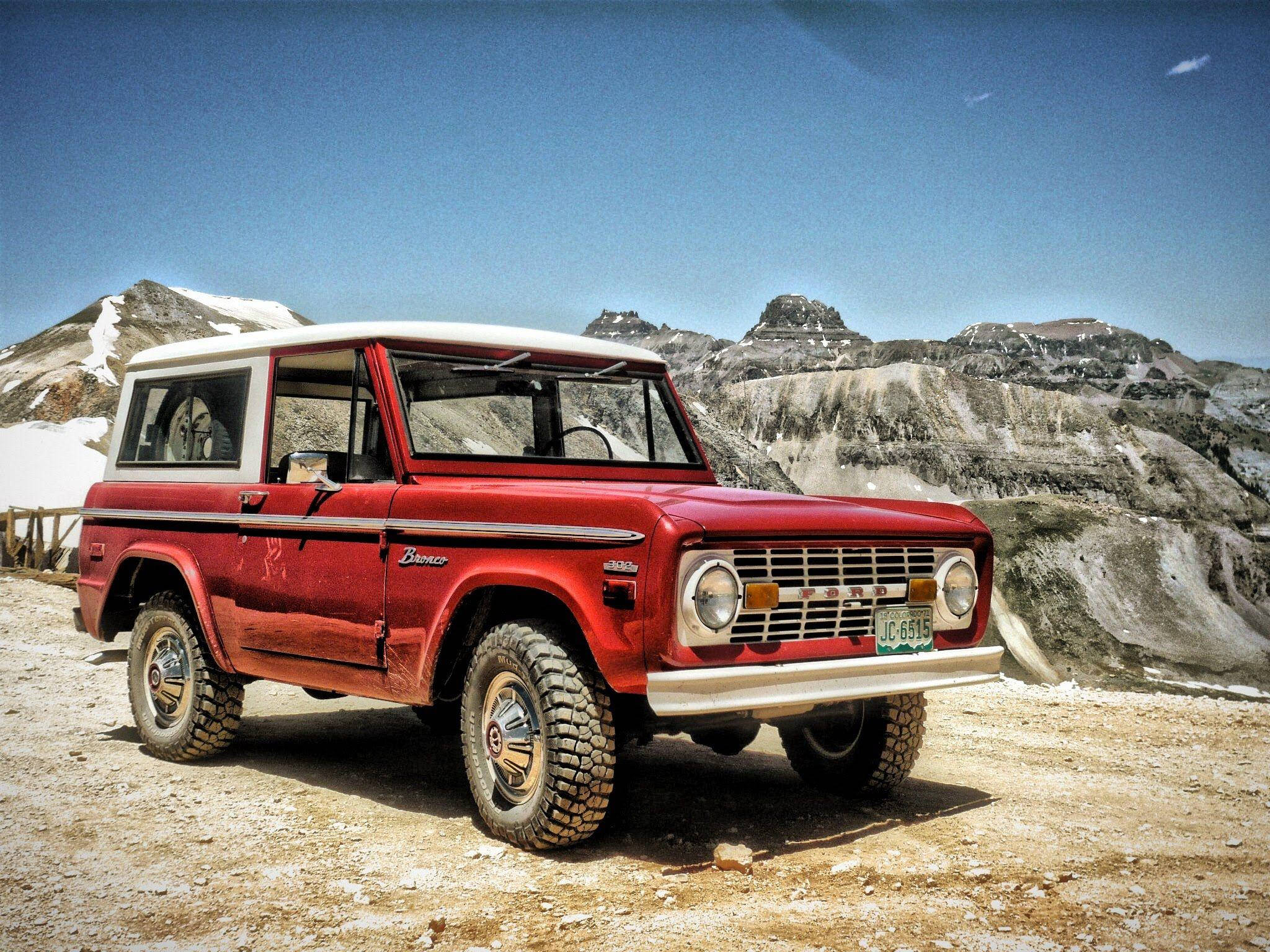 Ford Bronco, vintage, red, Full HD Desktop Wallpaper