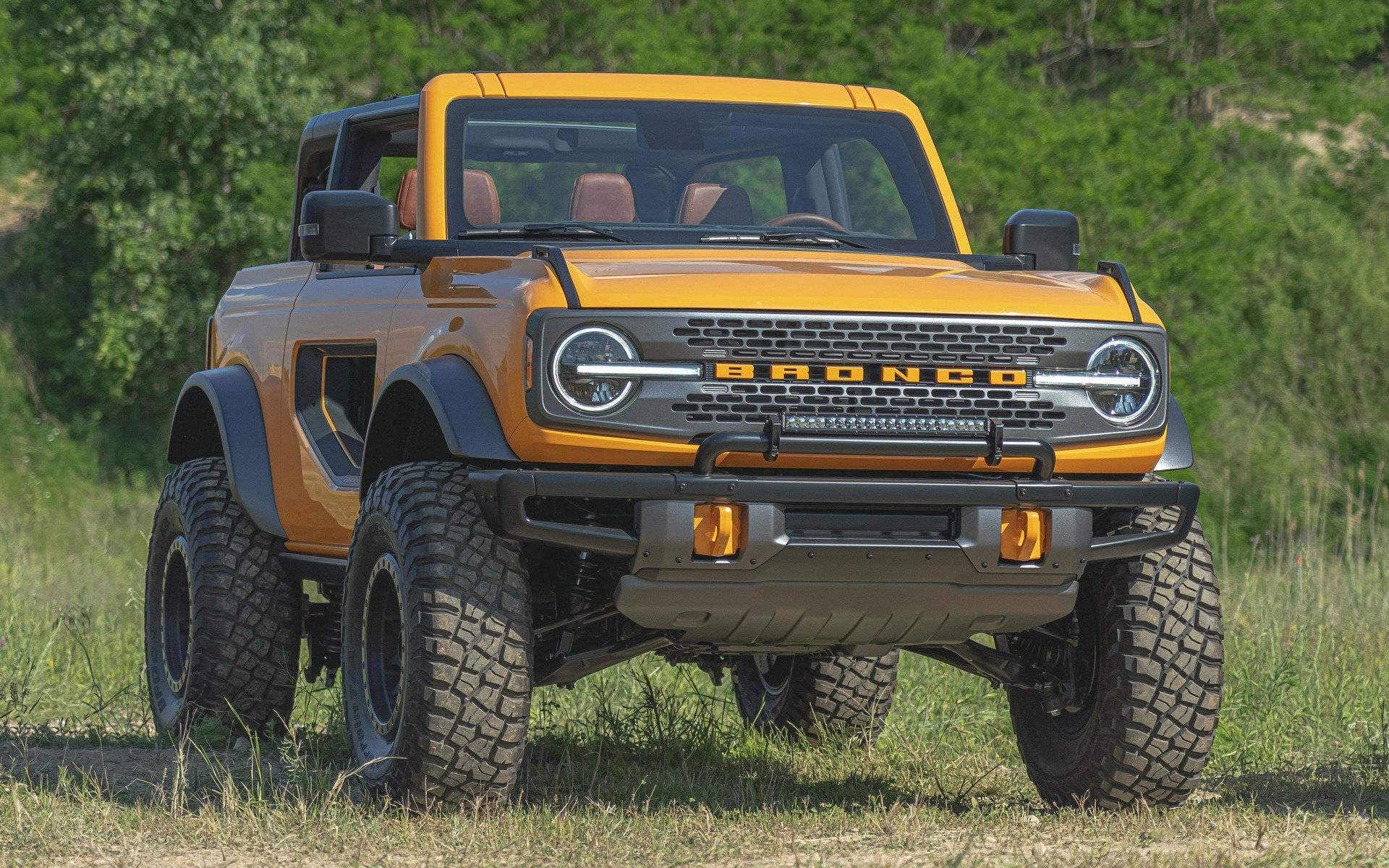 Ford Bronco, modern design, bold orange, Full HD Desktop Wallpaper