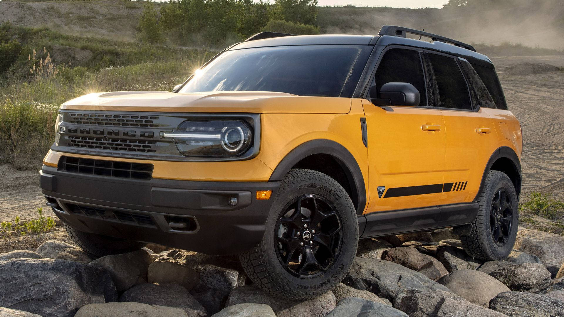 Ford Bronco, vibrant yellow, black accents, Full HD Desktop Wallpaper