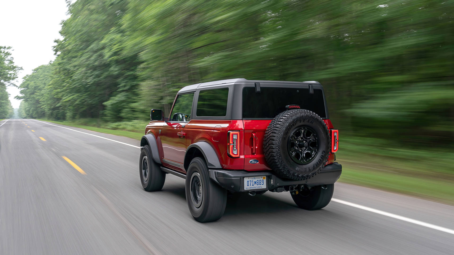 Ford Bronco, red, matte black, Full HD Desktop Wallpaper