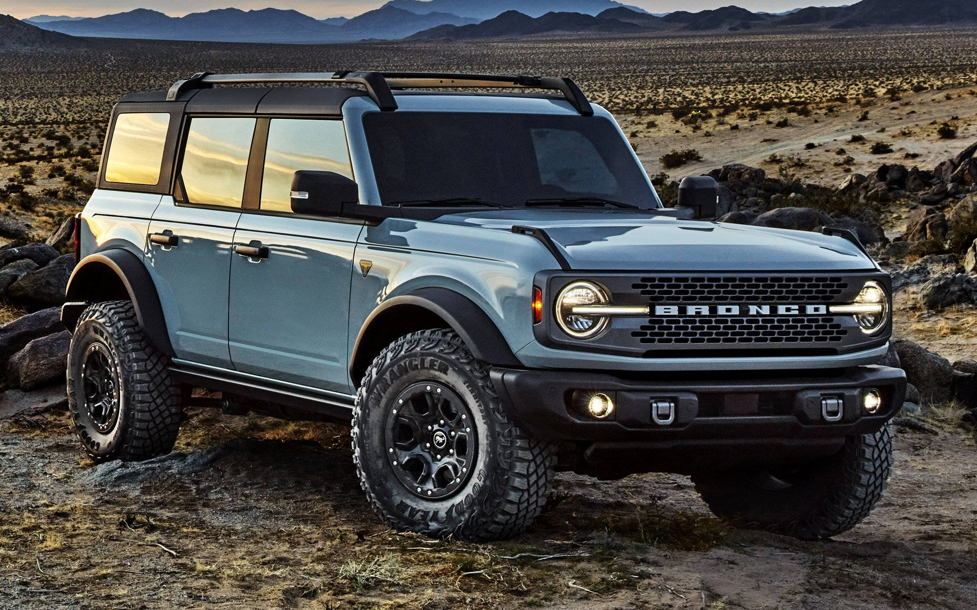 Ford Bronco, light blue, black trim, Full HD Desktop Wallpaper