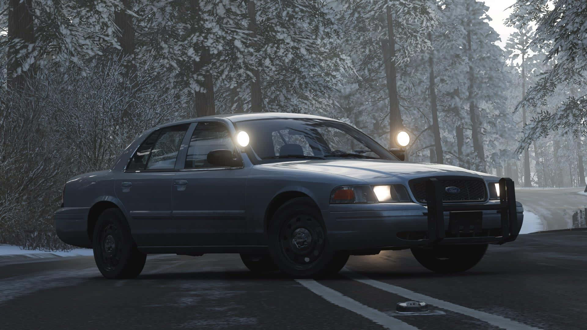 Ford Crown Victoria, gray, police sedan, Full HD Desktop Wallpaper