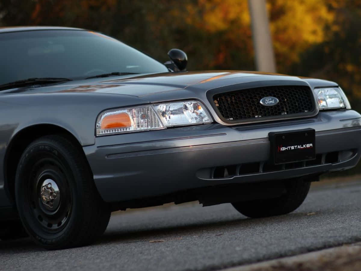 Ford Crown Victoria, gray, police car, SD Desktop Wallpaper