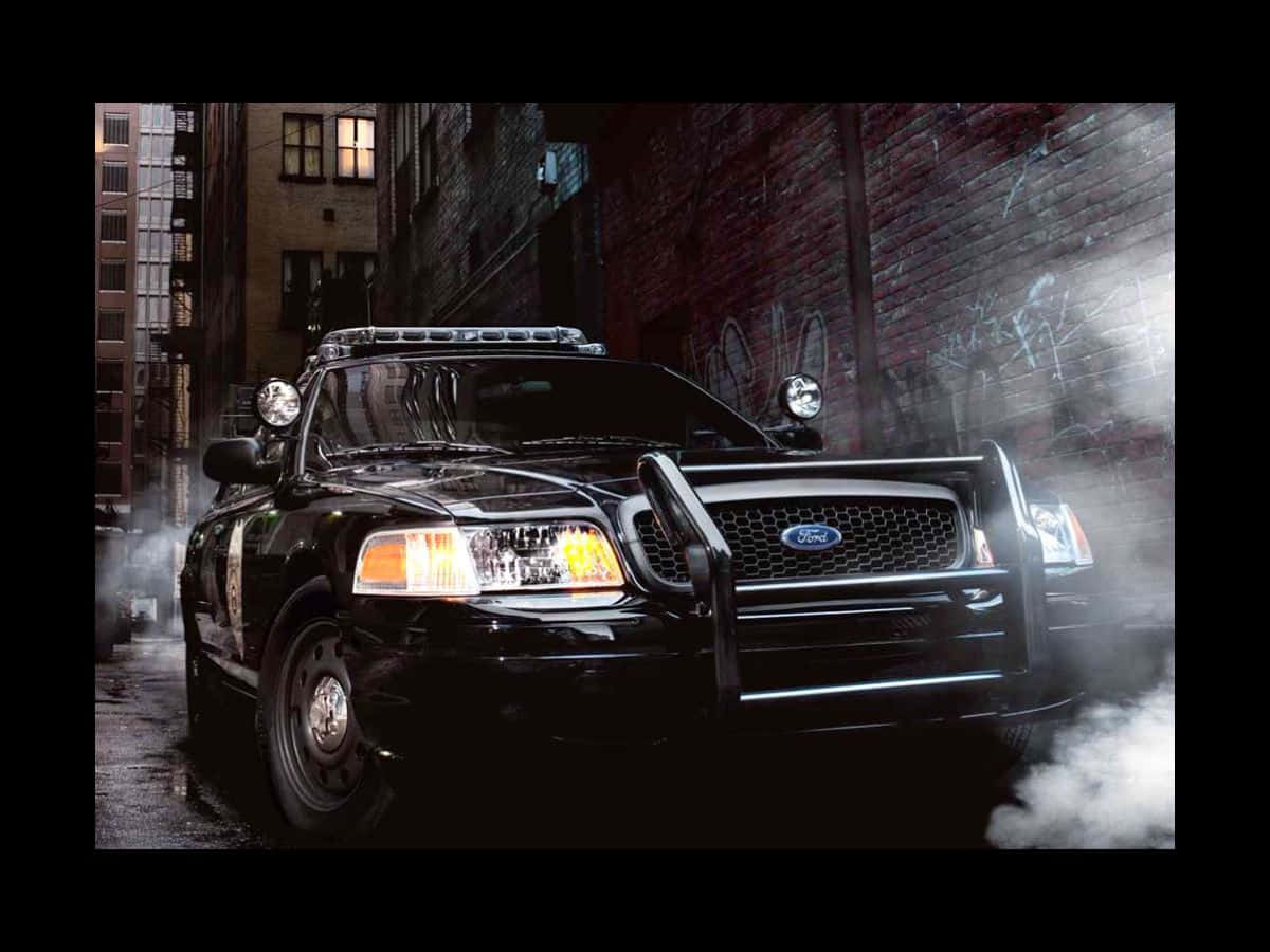 Ford Crown Victoria, black, police car, SD Desktop Wallpaper